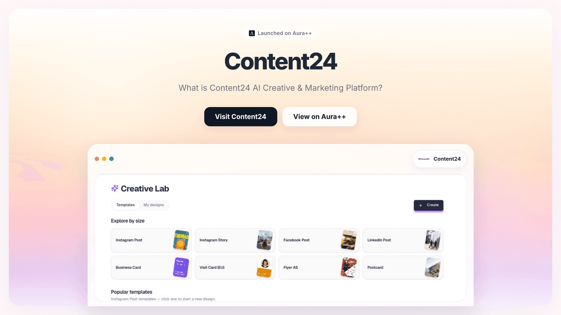 Content24 launch story featured image on Aura++