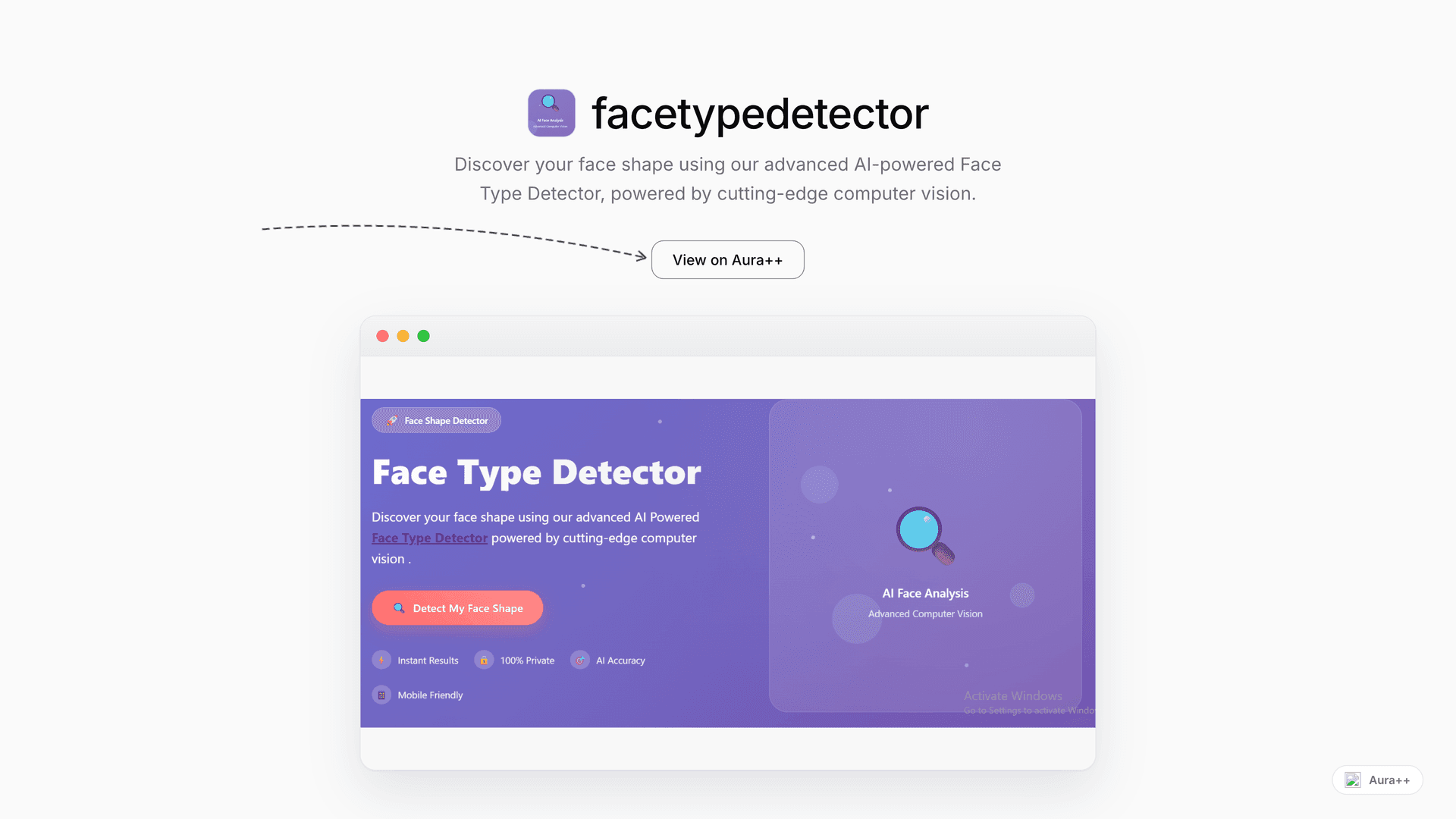 facetypedetector launch story featured image on Aura++
