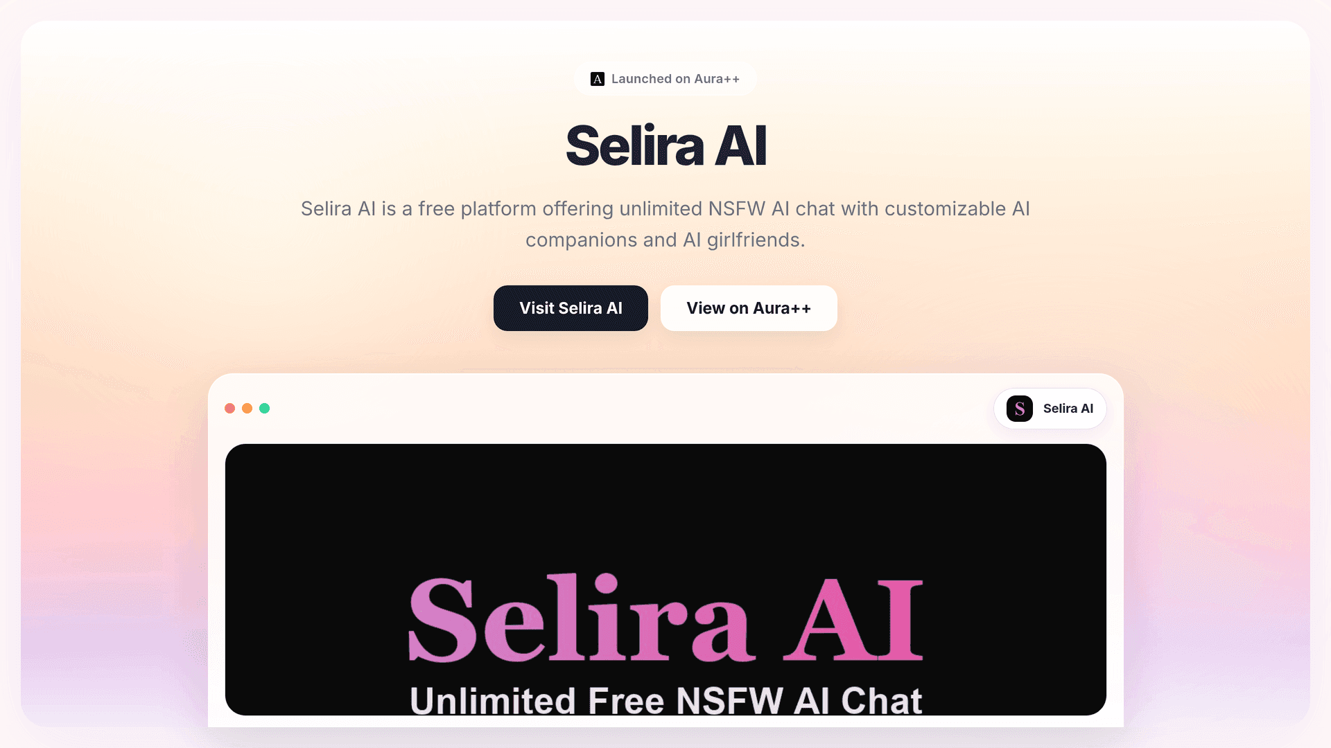 Selira AI launch story featured image on Aura++