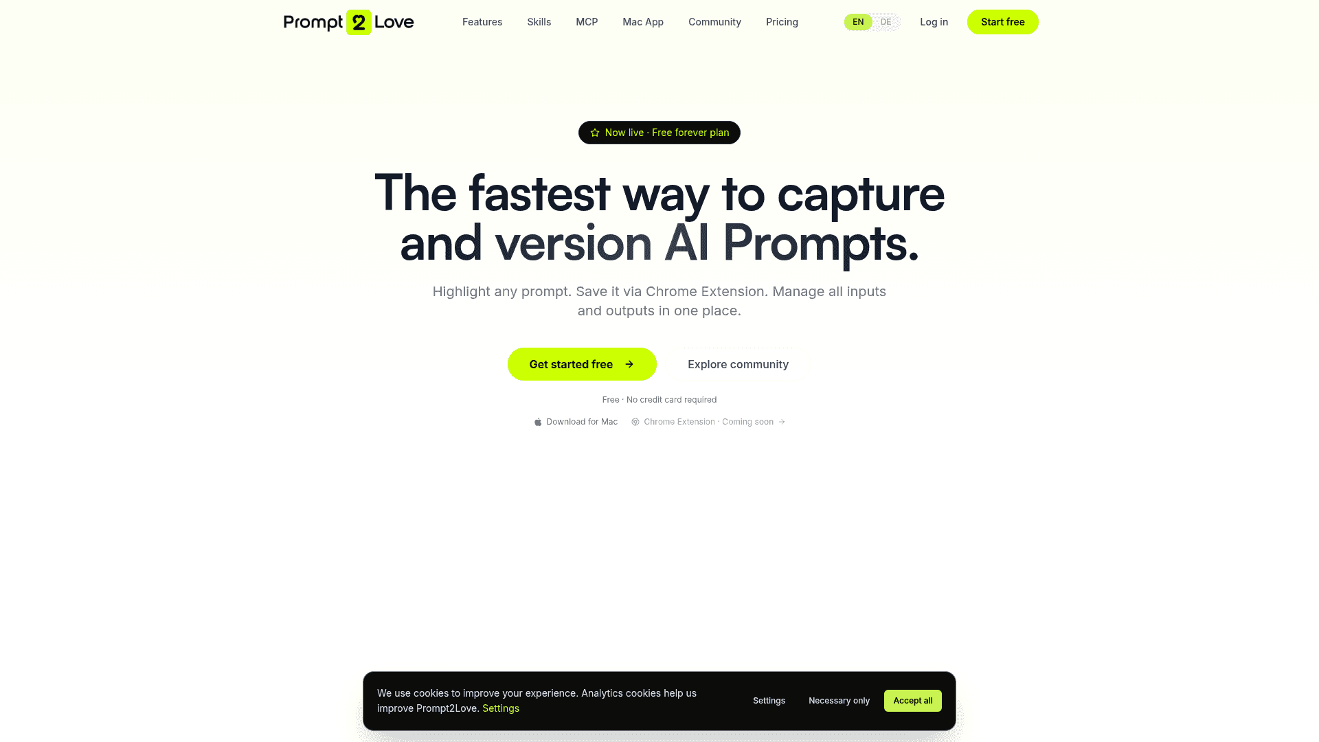 Prompt2Love Library product preview for startup listing on Aura++