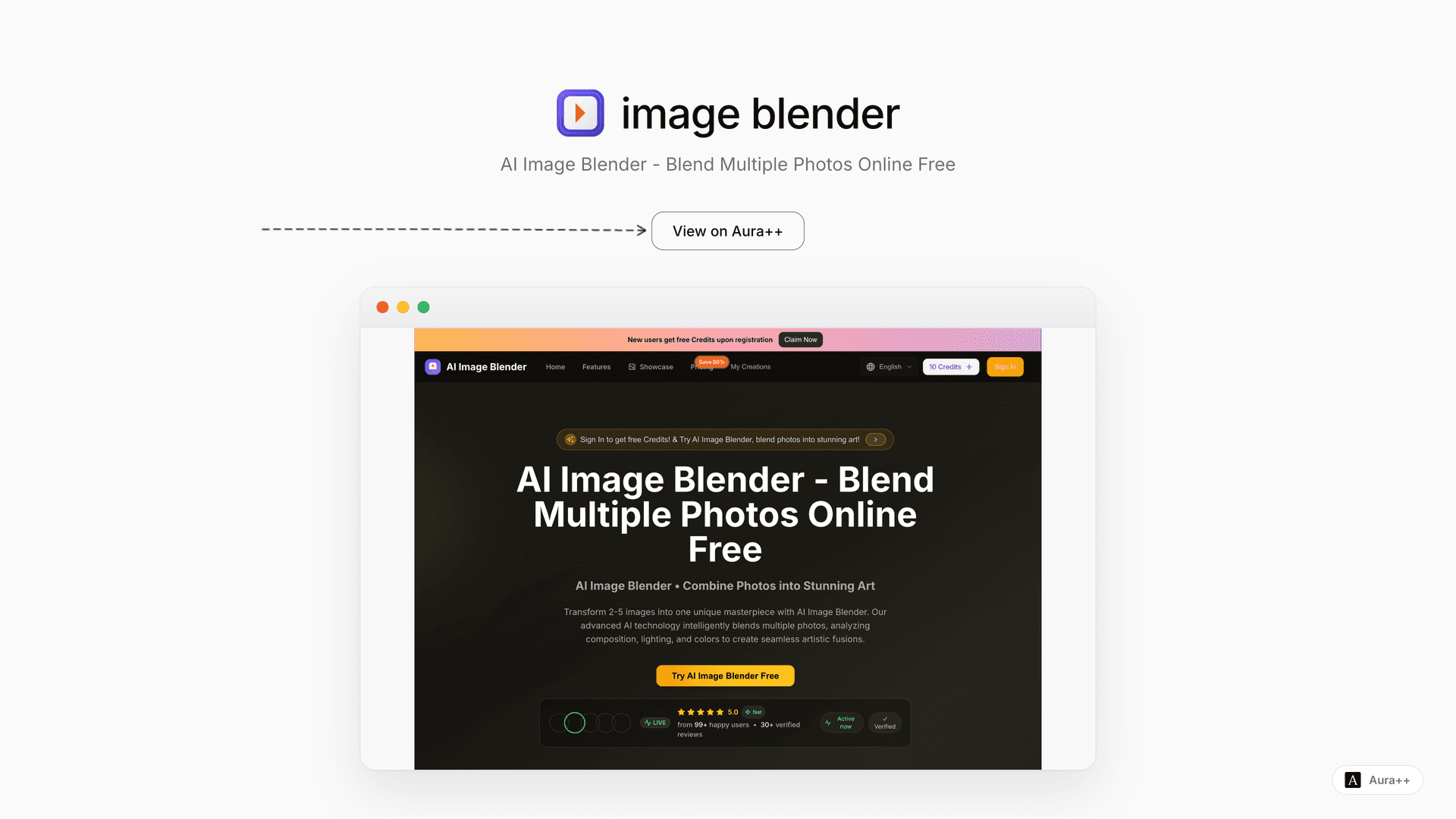 image blender launch story featured image on Aura++