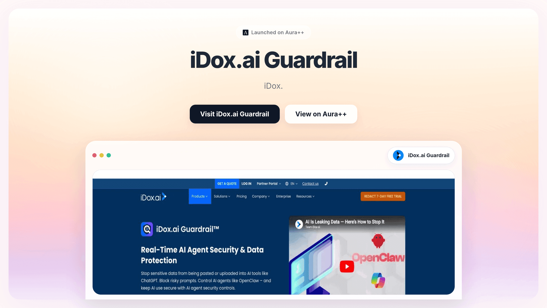 iDox.ai Guardrail launch story featured image on Aura++