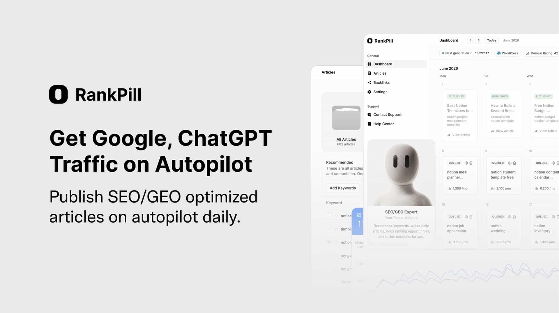 RankPill product preview for startup listing on Aura++