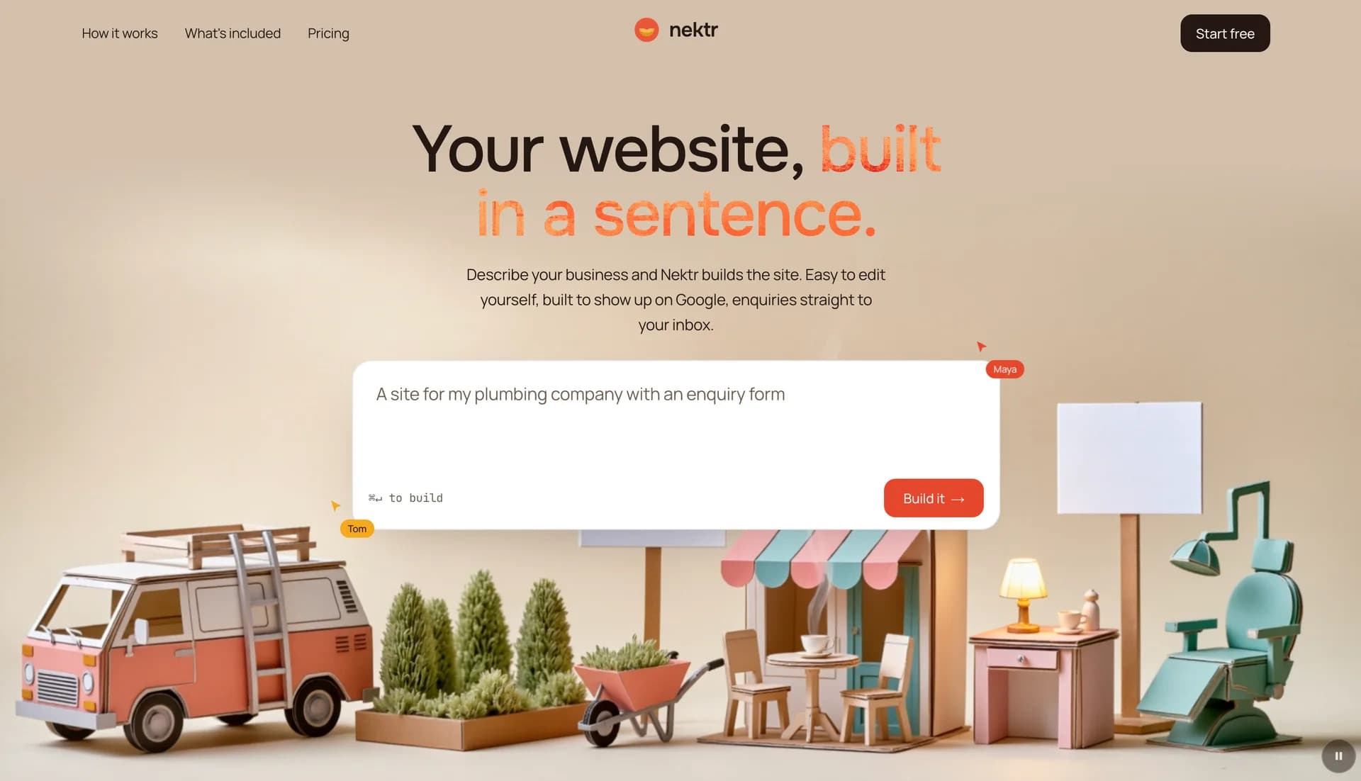 Nektr product preview for startup listing on Aura++