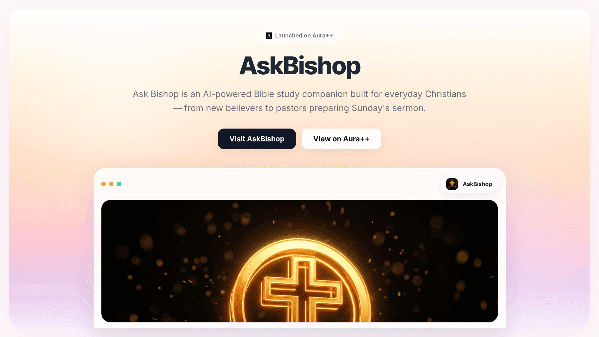 AskBishop launch story featured image on Aura++