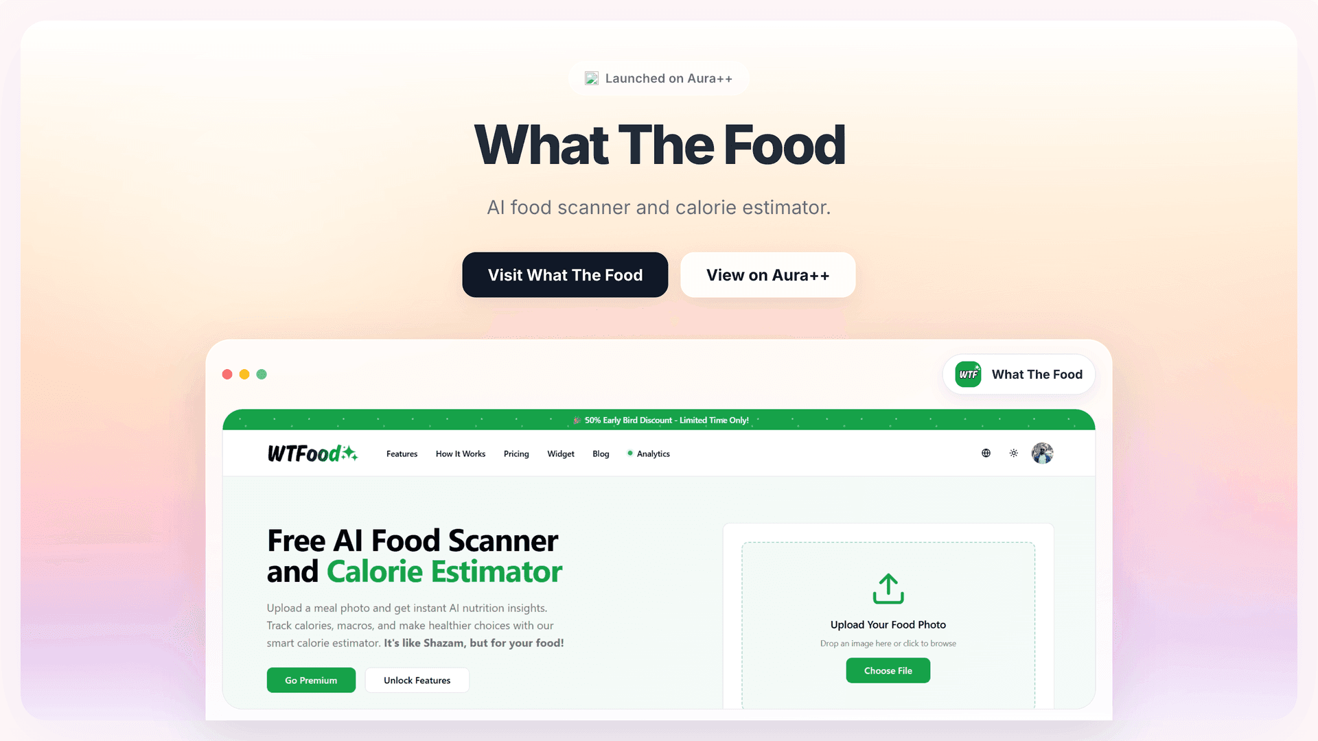 What The Food launch story featured image on Aura++