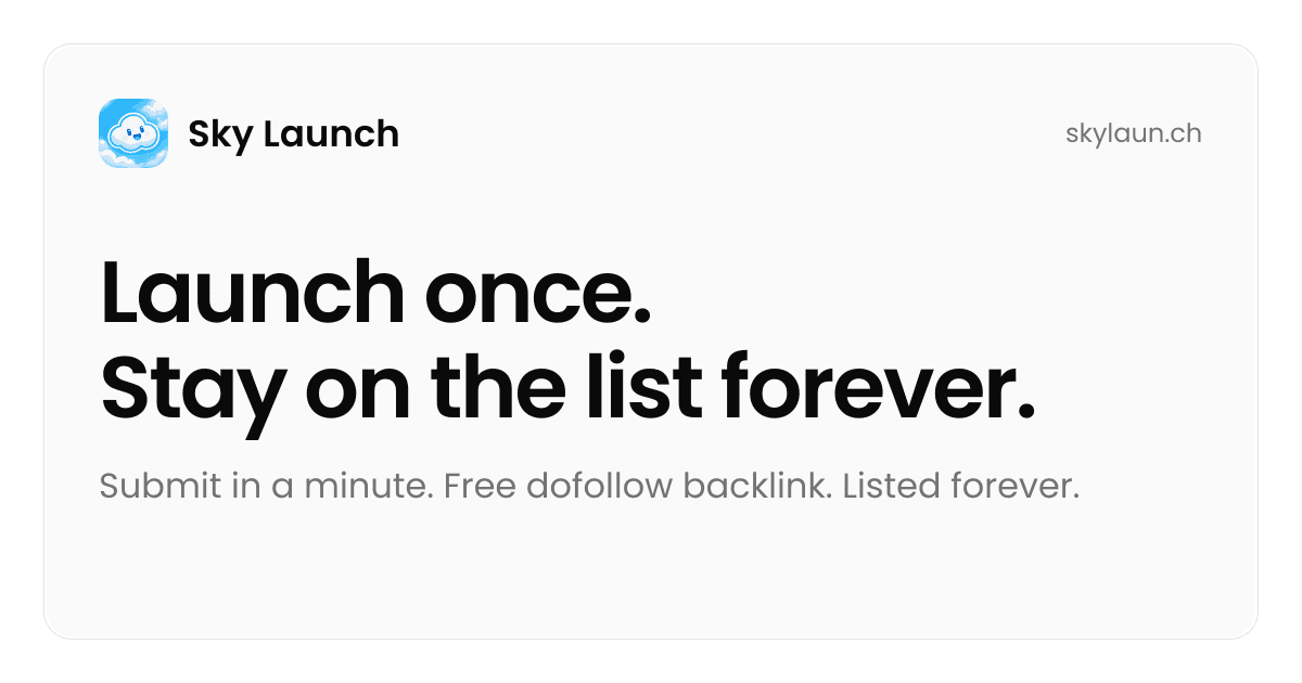 Sky Launch product preview for startup listing on Aura++