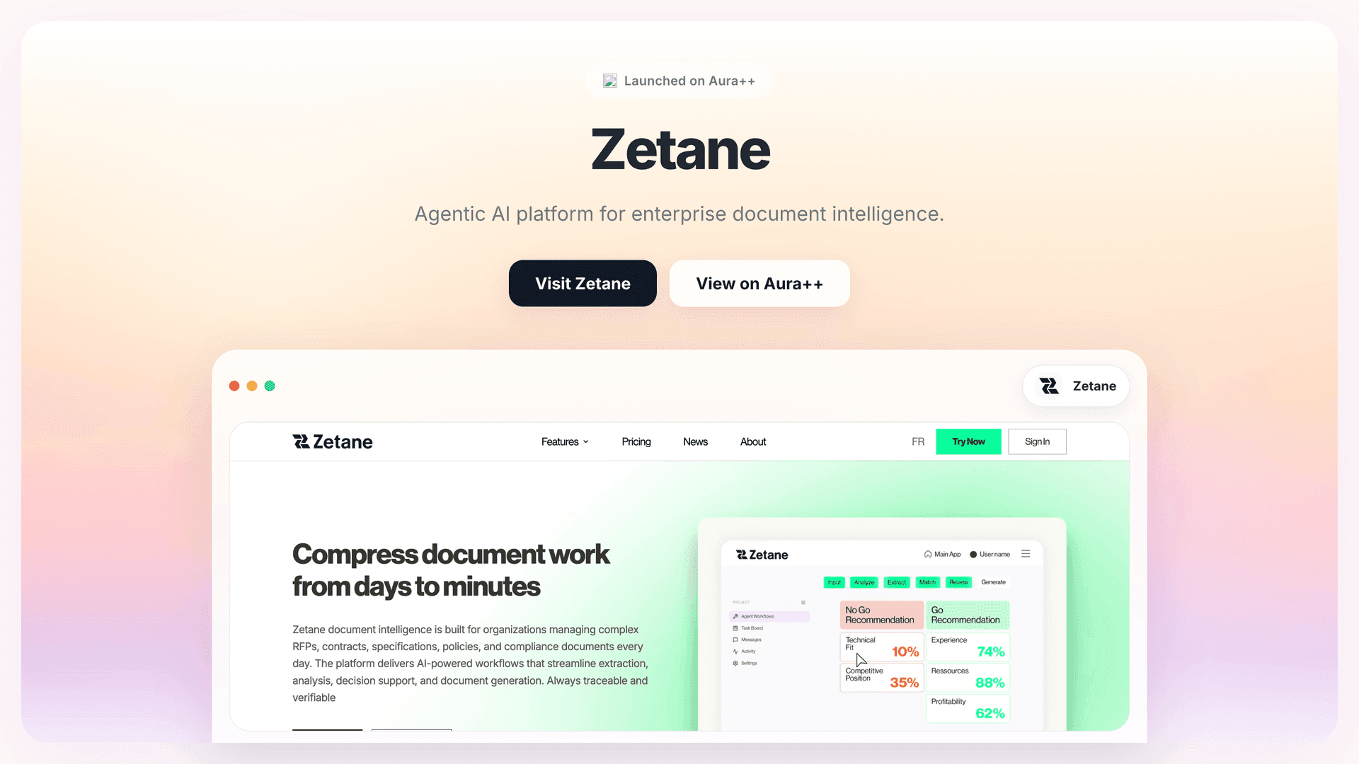 Zetane launch story featured image on Aura++