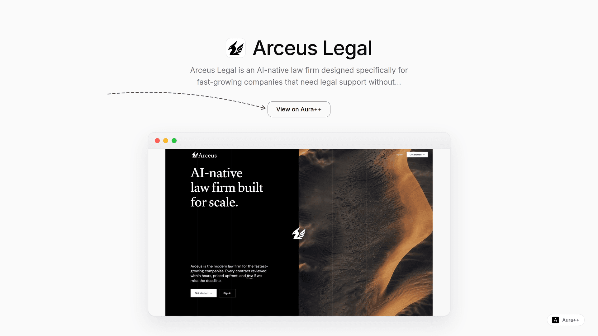 Arceus Legal launch story featured image on Aura++