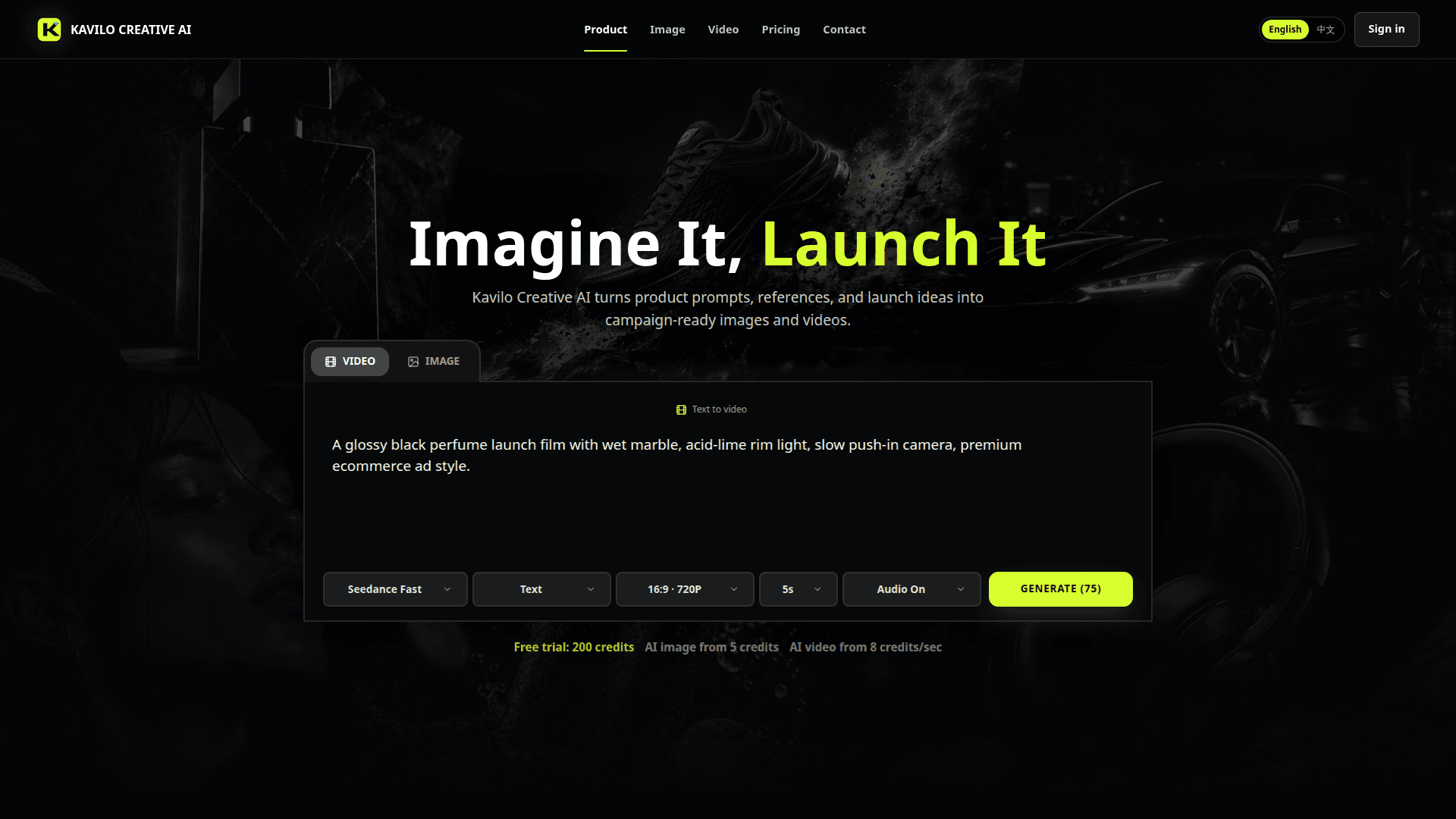 Kavilo Creative AI product preview for startup listing on Aura++