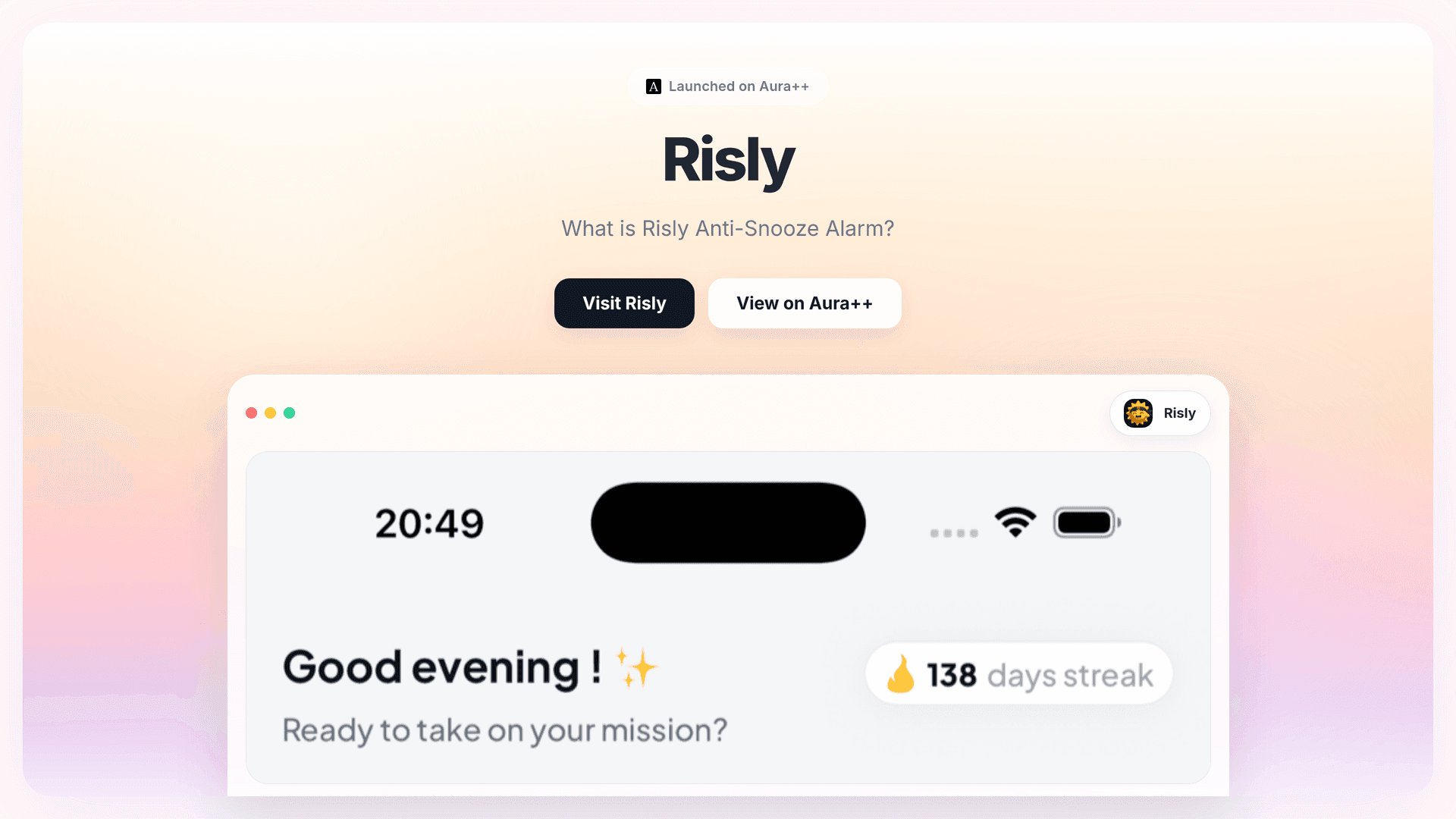 Risly launch story featured image on Aura++