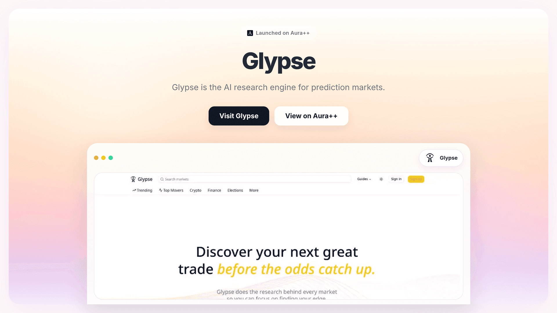 Glypse launch story featured image on Aura++