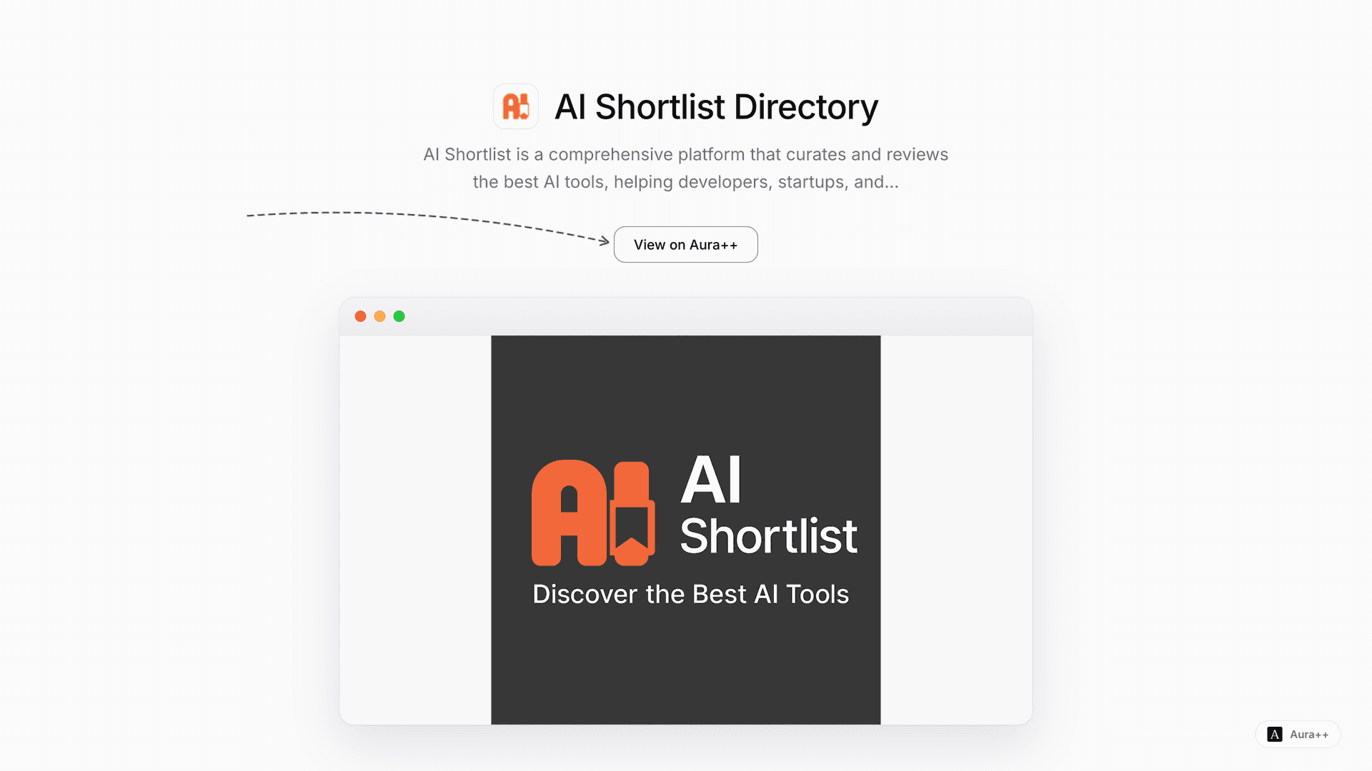 AI Shortlist Directory launch story featured image on Aura++