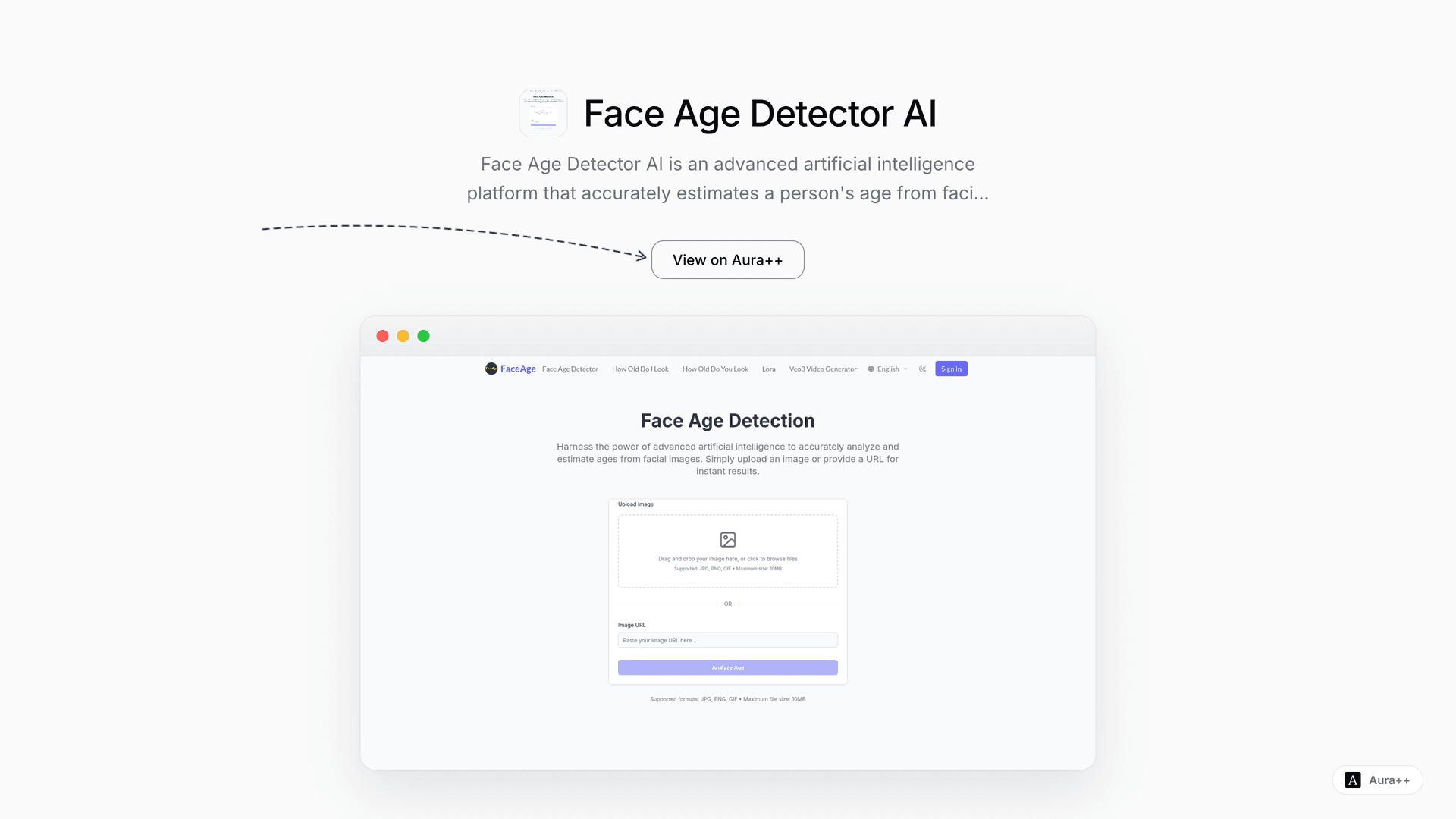 Face Age Detector AI launch story featured image on Aura++