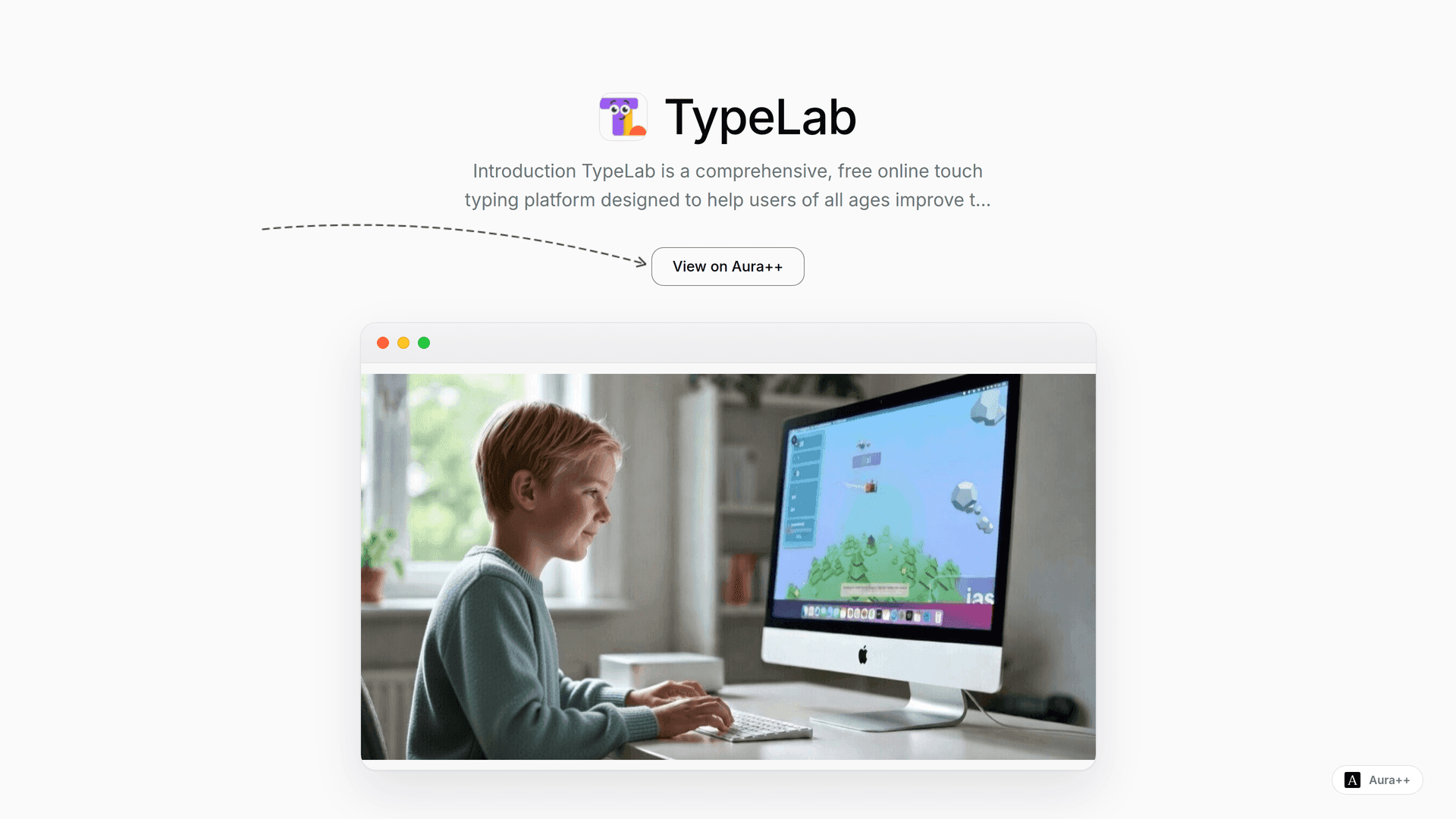 TypeLab - Free Online Typing Platform launch story featured image on Aura++