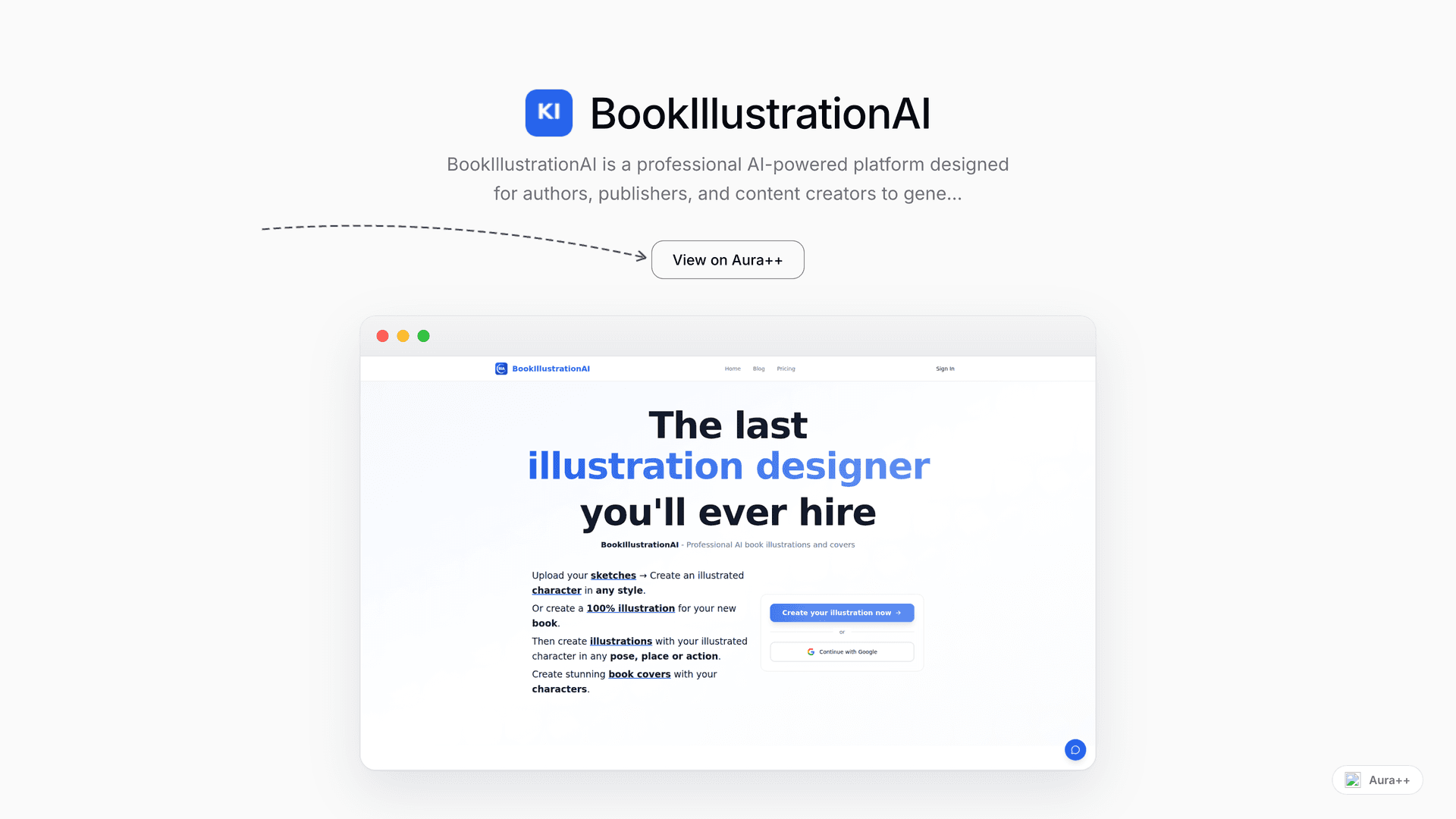 BookIllustrationAI - AI Book Art Platform launch story featured image on Aura++