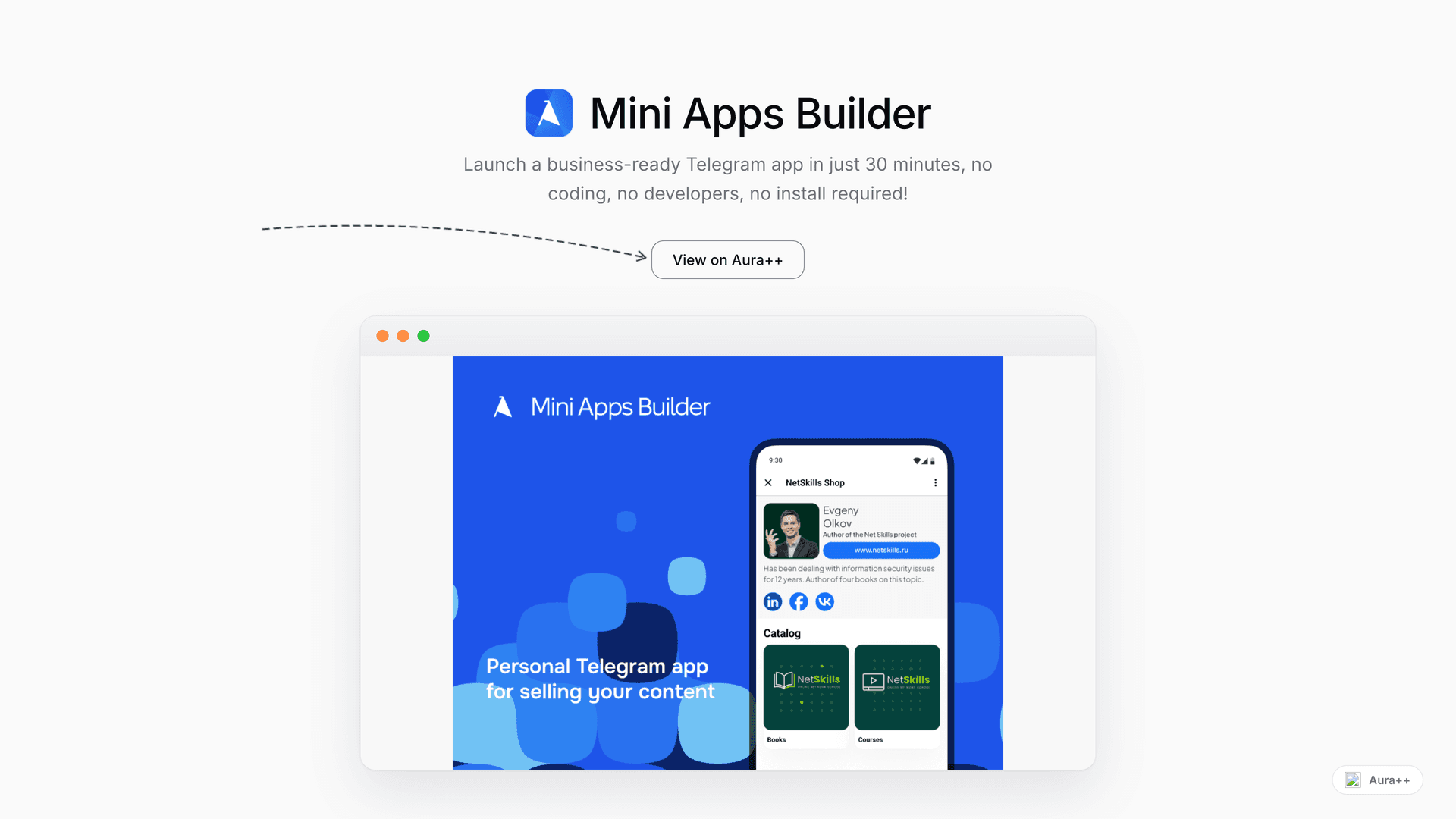 Mini Apps Builder launch story featured image on Aura++