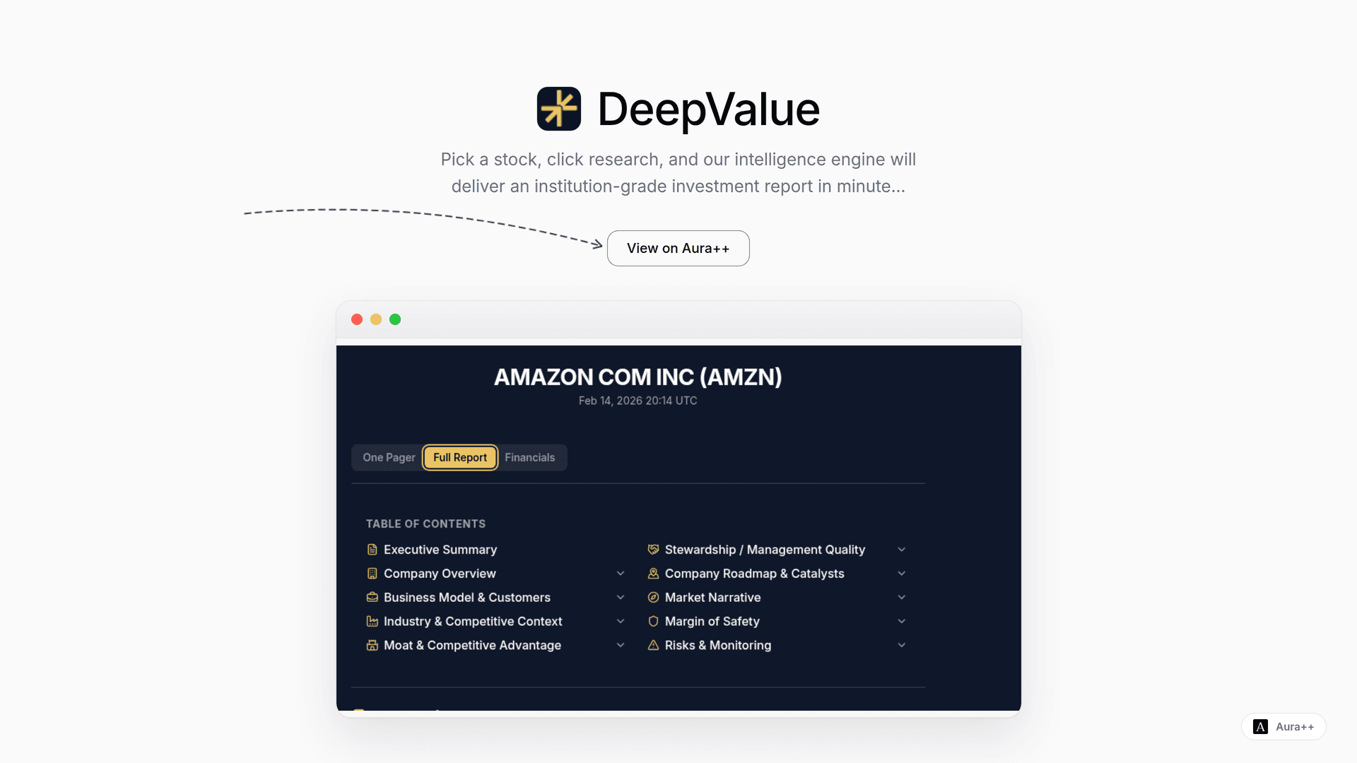 DeepValue launch story featured image on Aura++