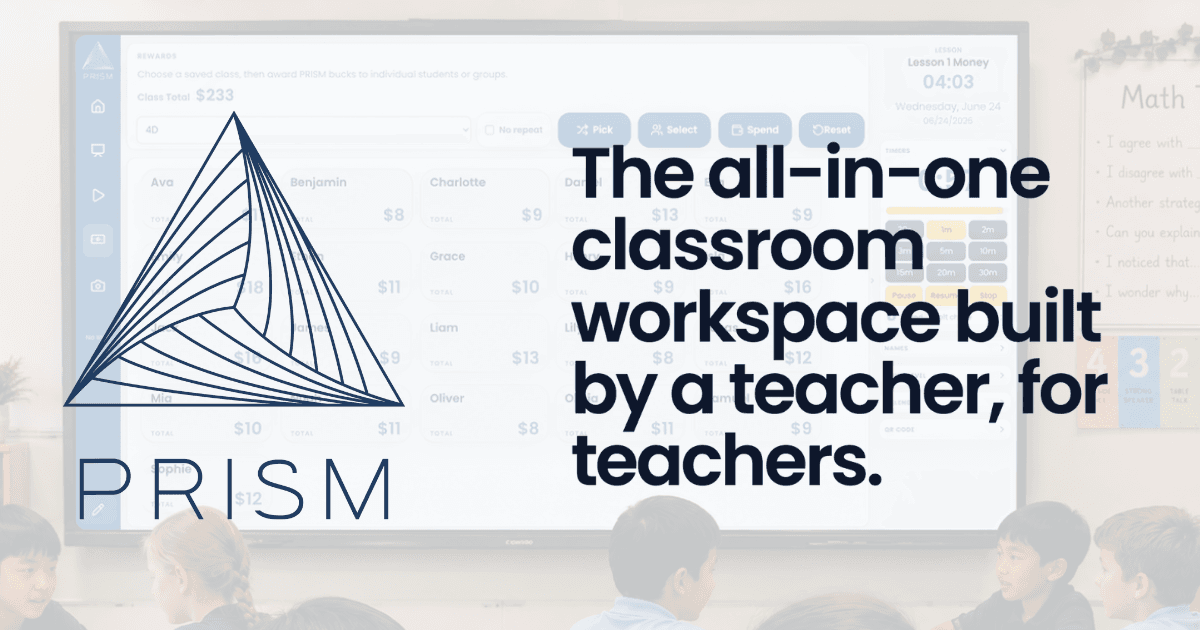 PRISM Classroom Workspace product preview for startup listing on Aura++