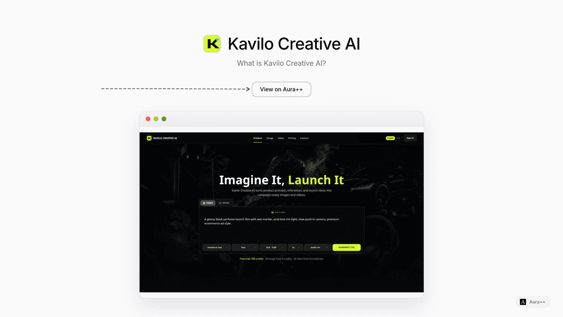 Kavilo Creative AI launch story featured image on Aura++