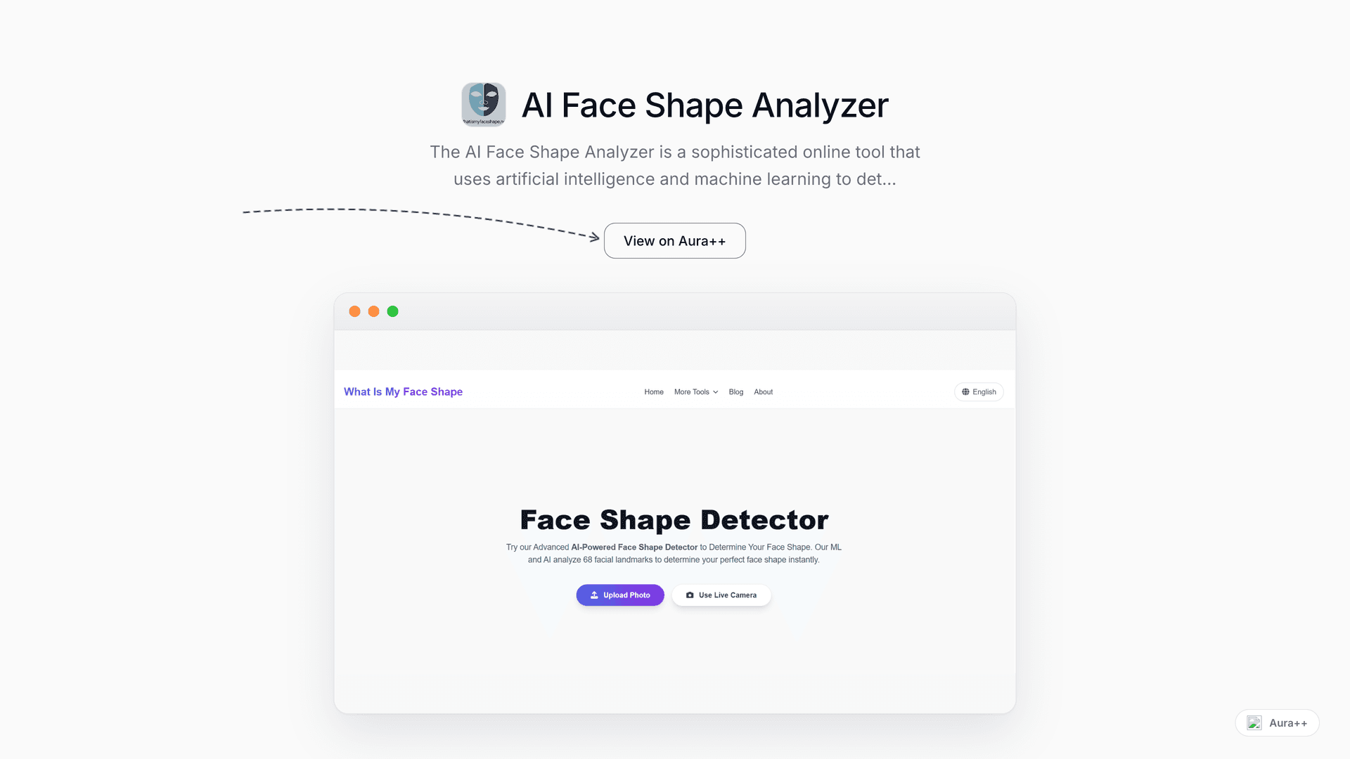 AI Face Shape Analyzer launch story featured image on Aura++