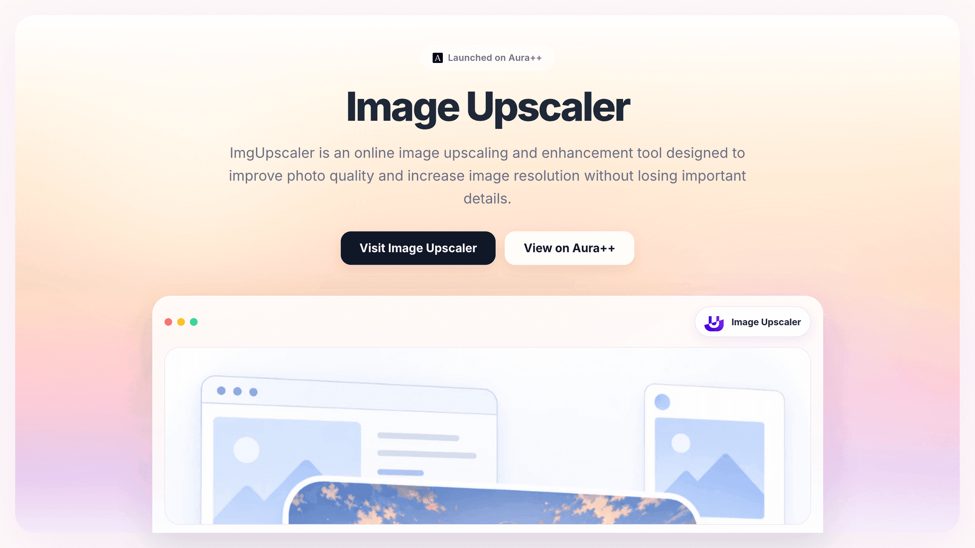 Image Upscaler launch story featured image on Aura++