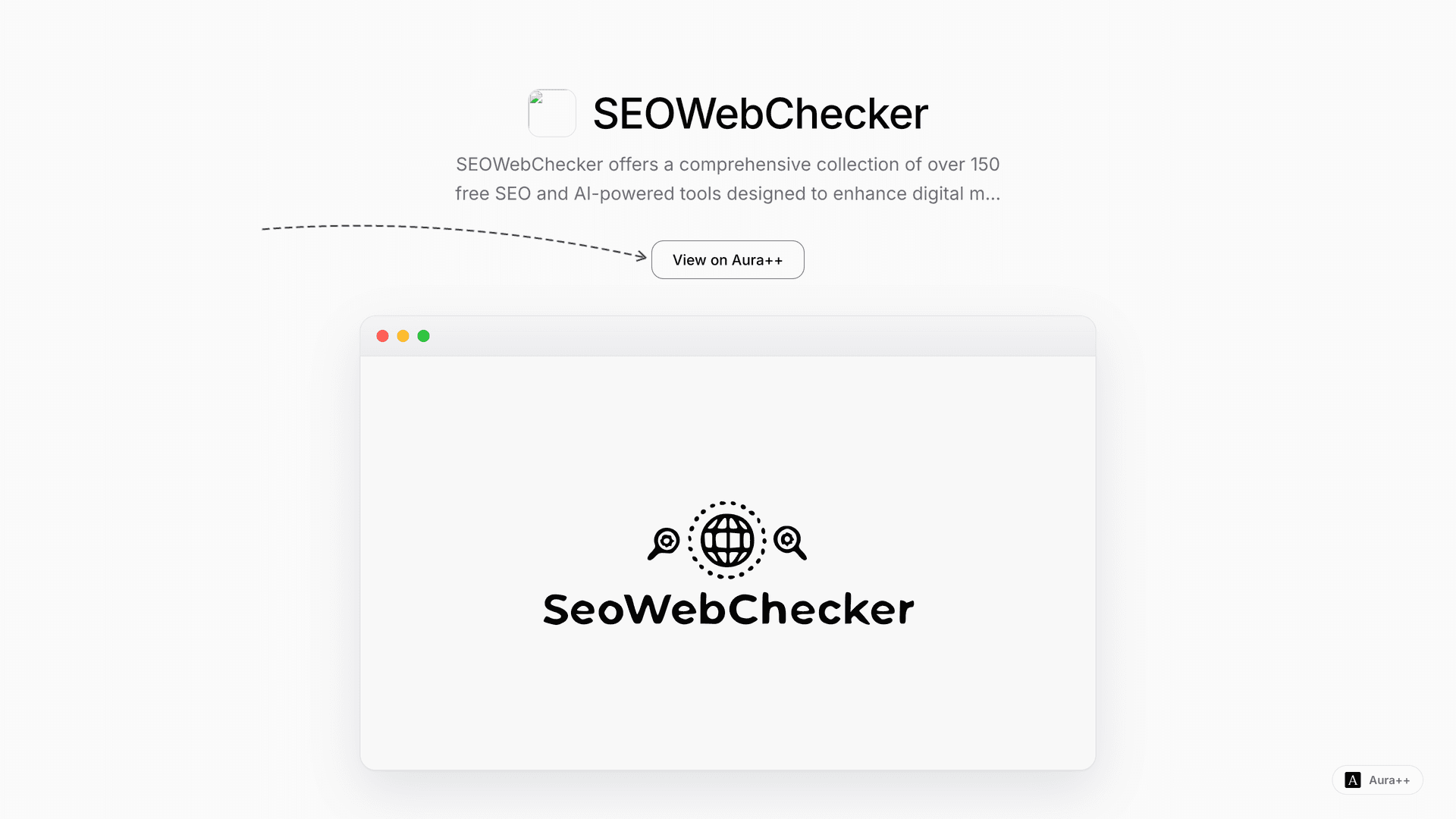 SEOWebChecker: Free SEO & AI Tools Suite launch story featured image on Aura++