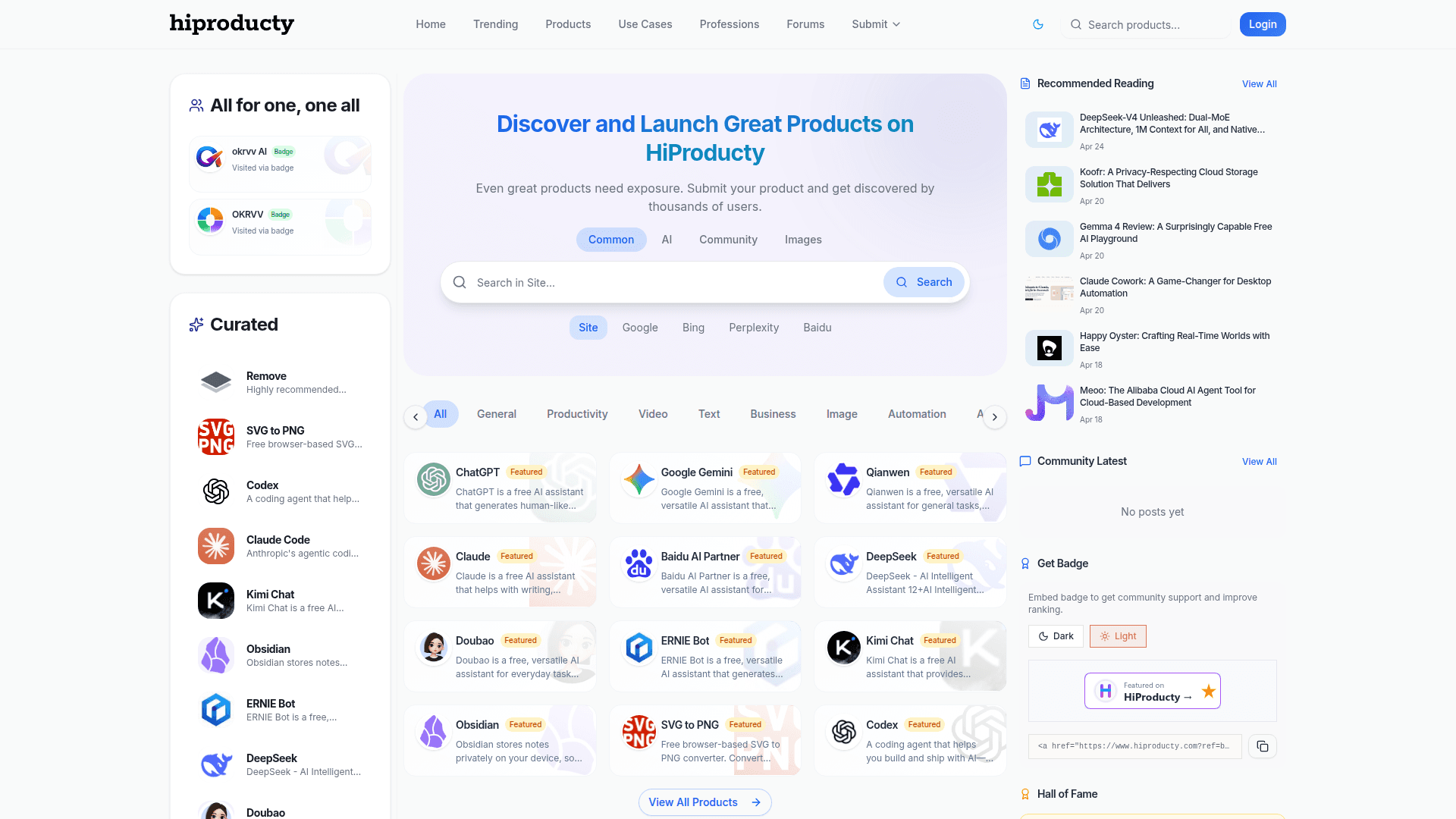 AI Assistant Platform for Coding and Content Creation product preview for startup listing on Aura++