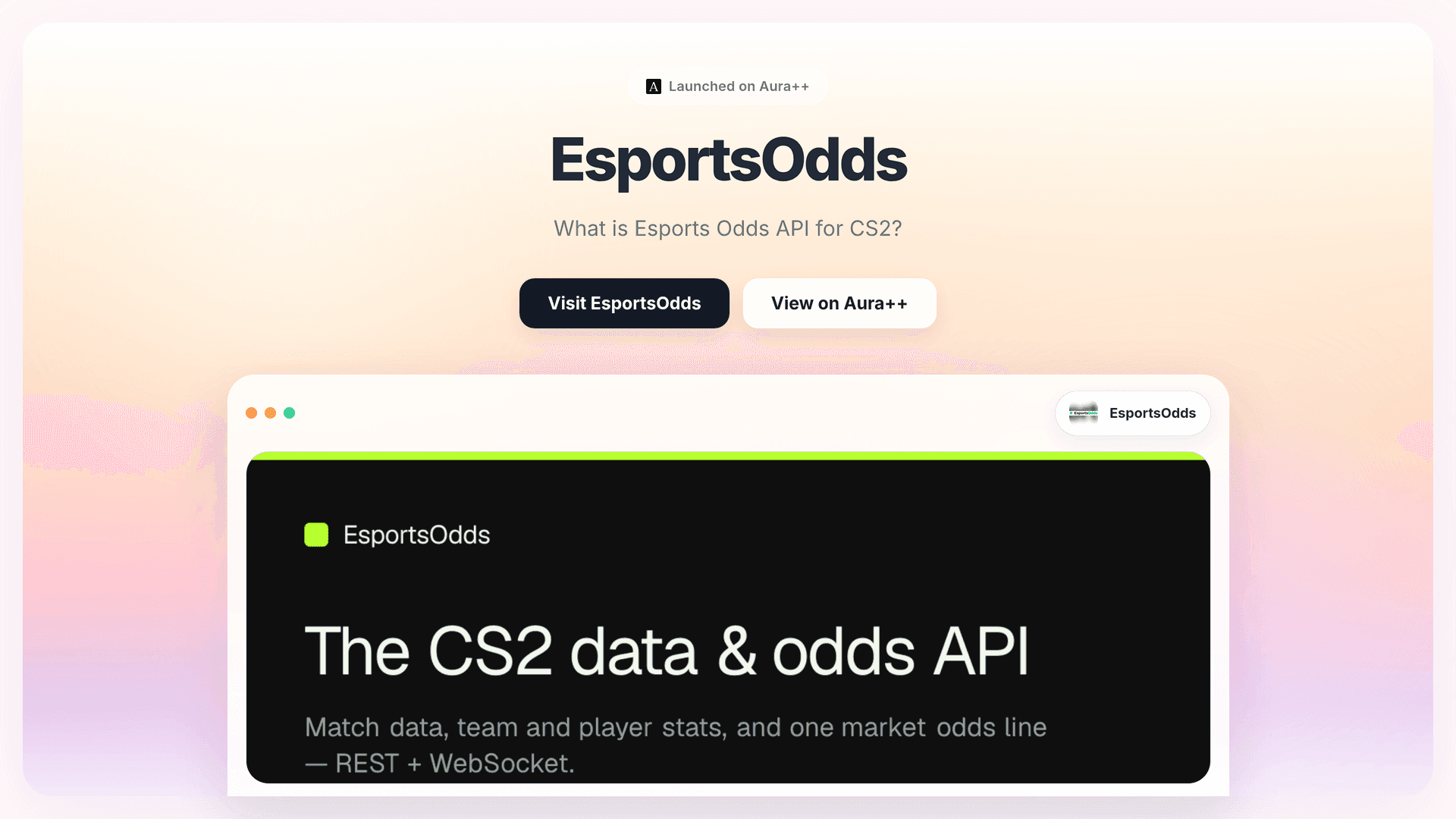 EsportsOdds launch story featured image on Aura++