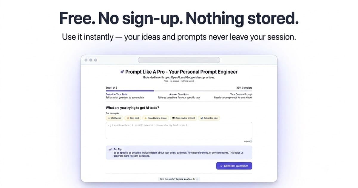 Prompt Like A Pro product preview for startup listing on Aura++