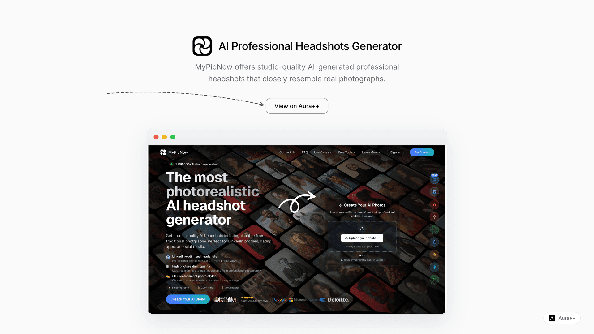 AI Professional Headshots Generator launch story featured image on Aura++