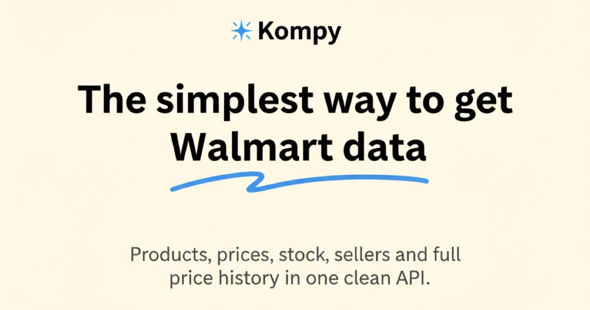 Walmart Data API for Developers product preview for startup listing on Aura++