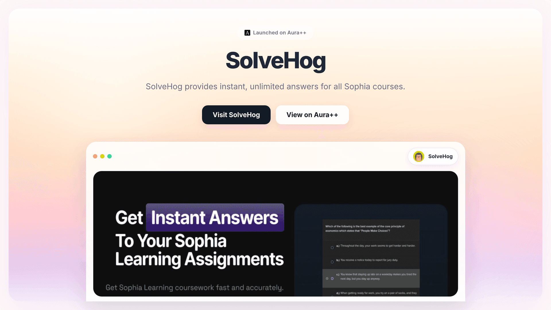 SolveHog launch story featured image on Aura++