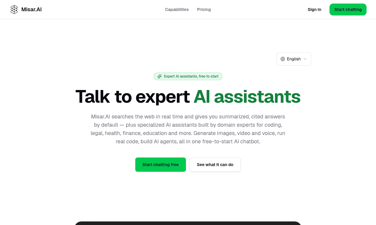 Misar.AI product preview for startup listing on Aura++