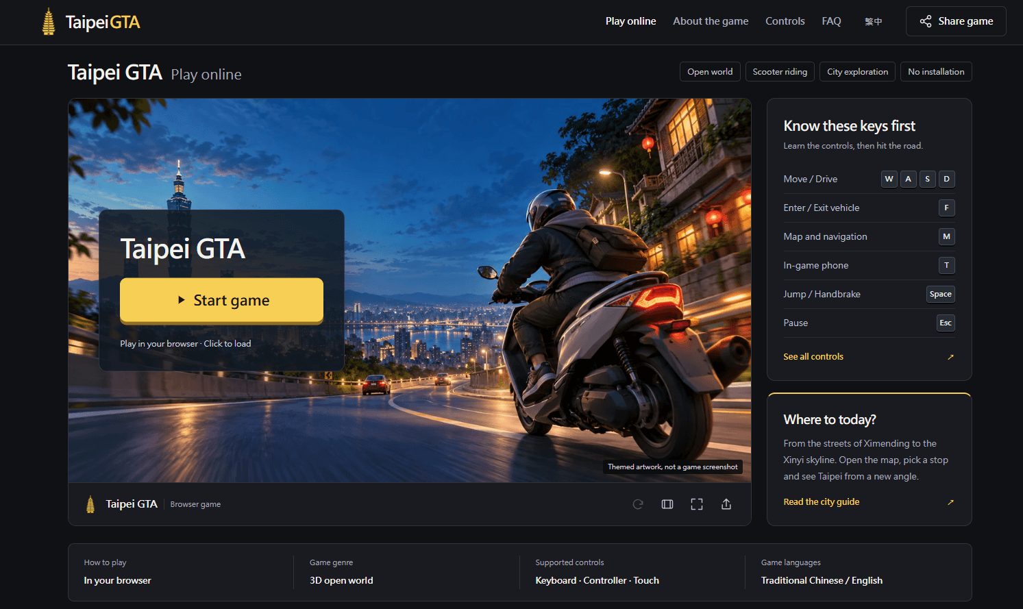 Taipei GTA product preview for startup listing on Aura++