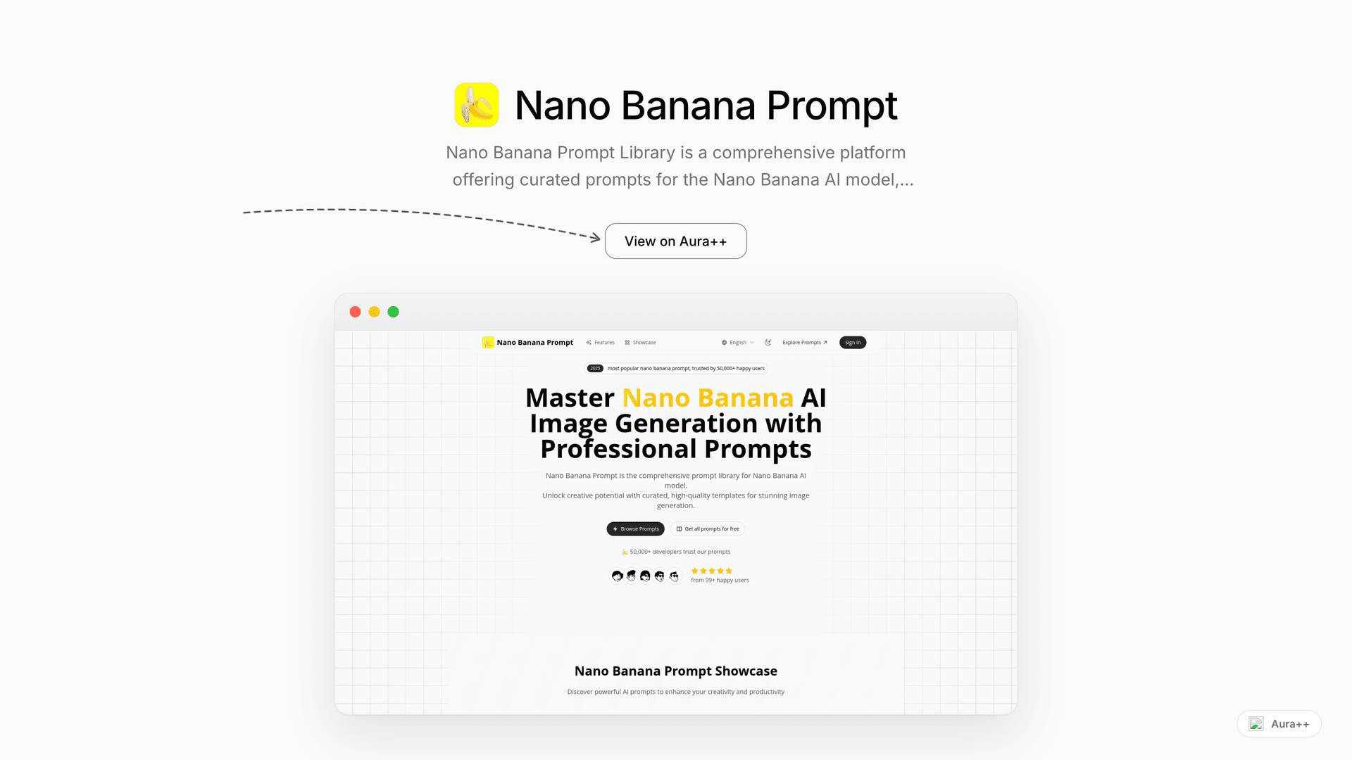 Nano Banana Prompt launch story featured image on Aura++