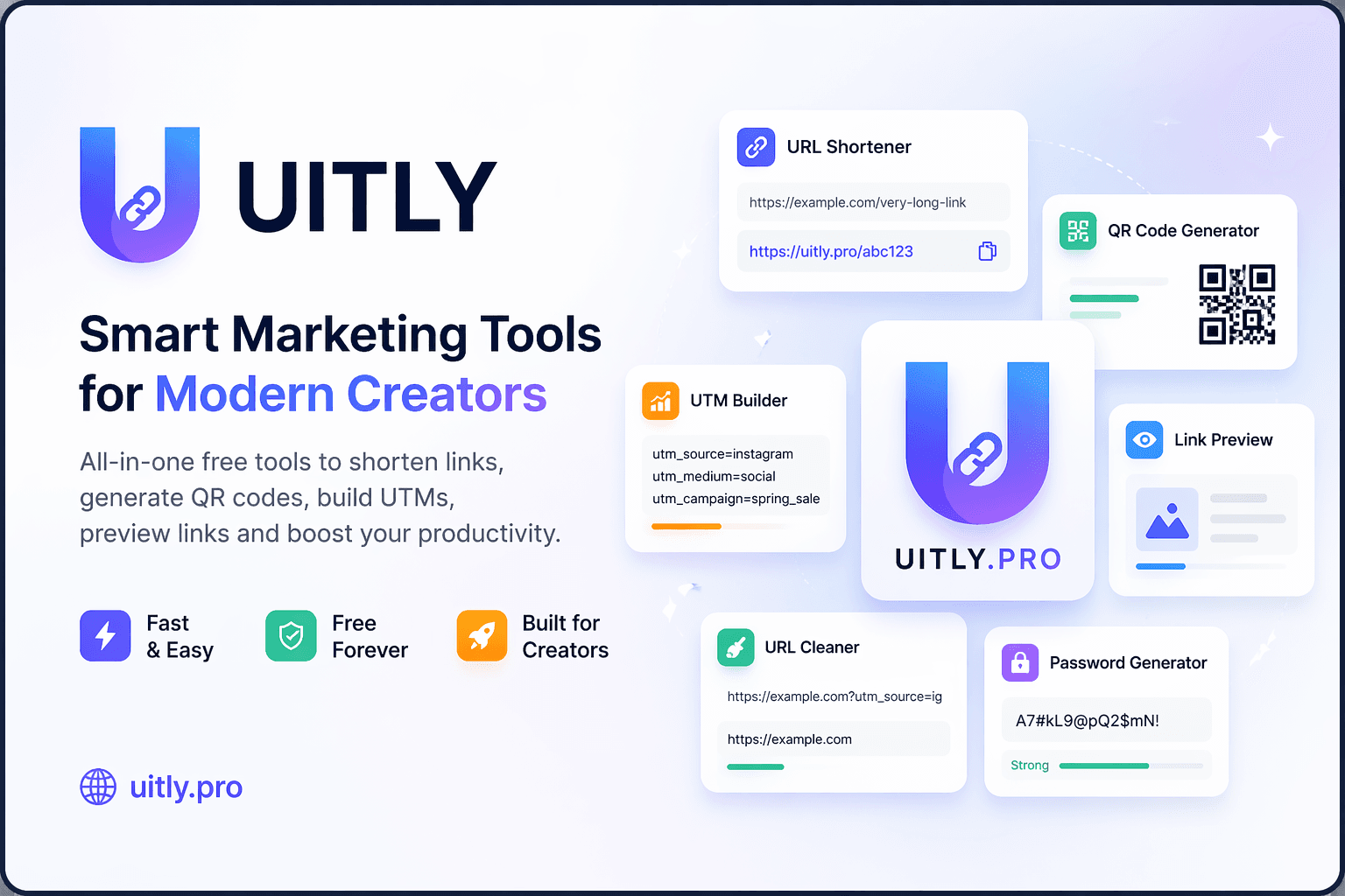 Uitly: Free Browser-Based Design & Marketing Toolkit product preview for startup listing on Aura++