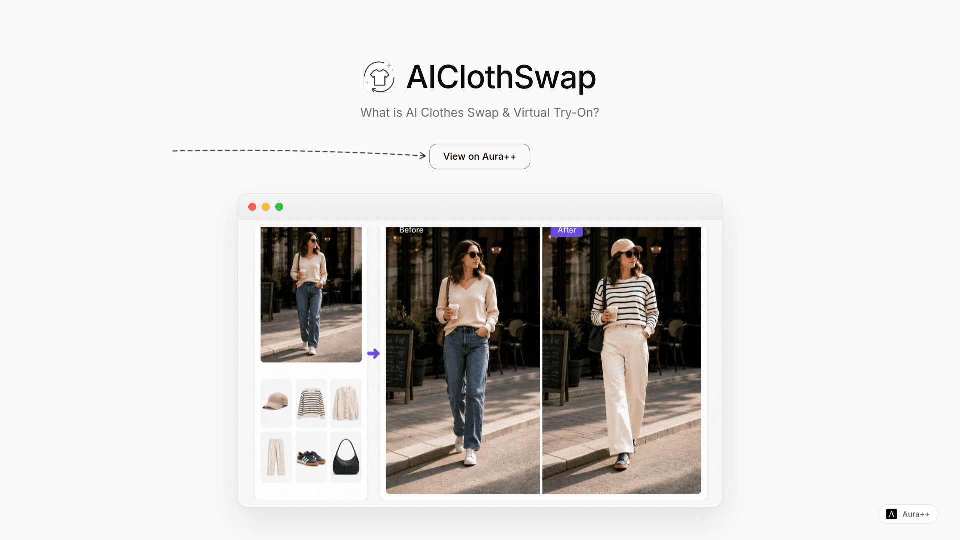 AIClothSwap launch story featured image on Aura++