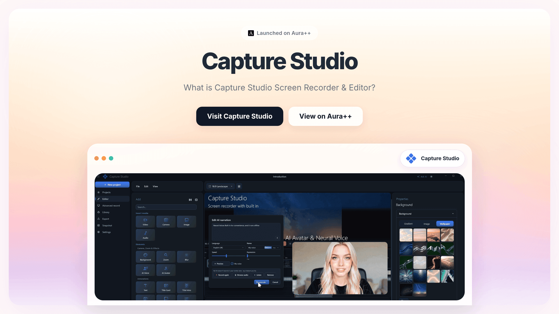 Capture Studio launch story featured image on Aura++