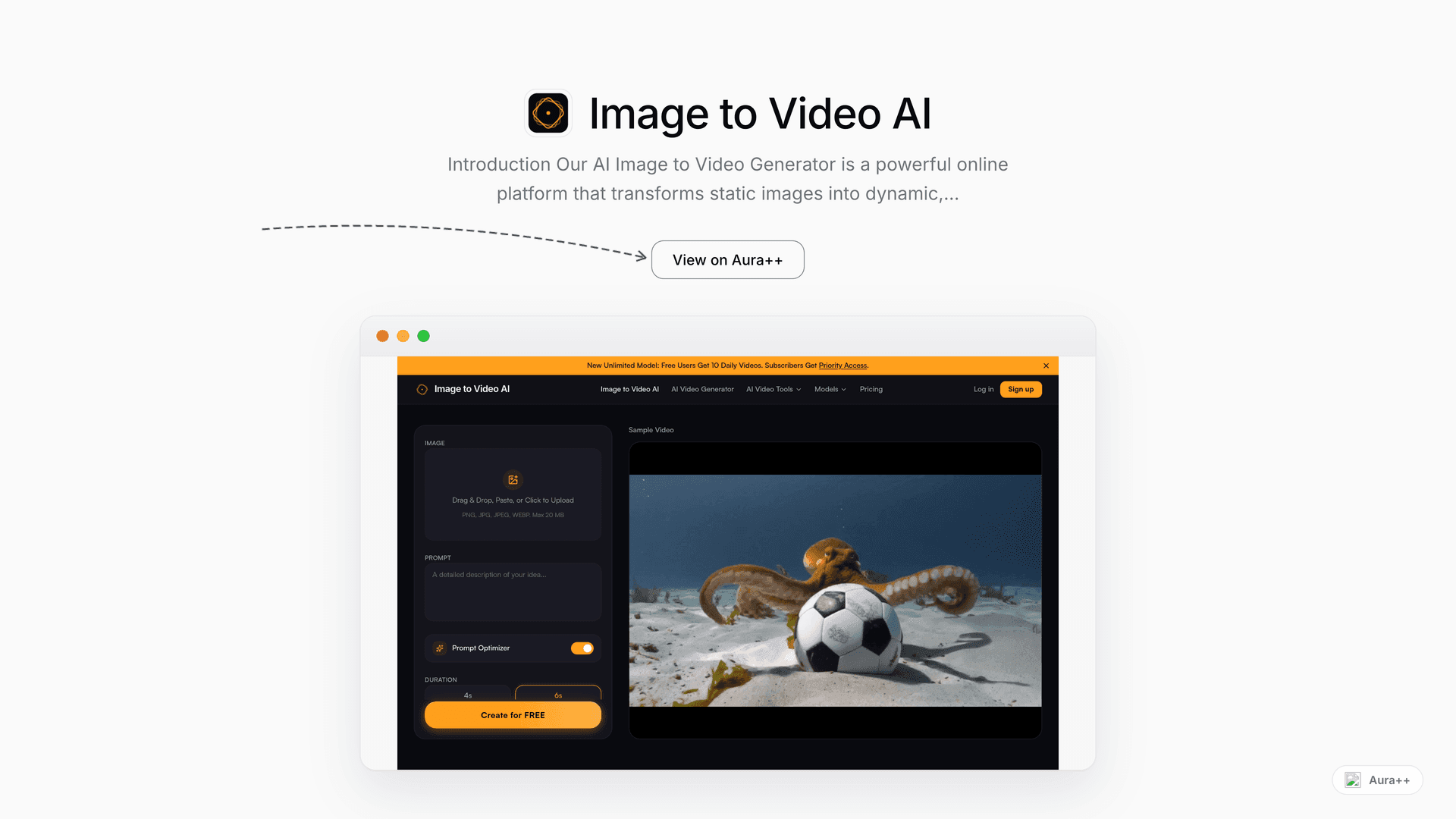 Image to Video AI launch story featured image on Aura++