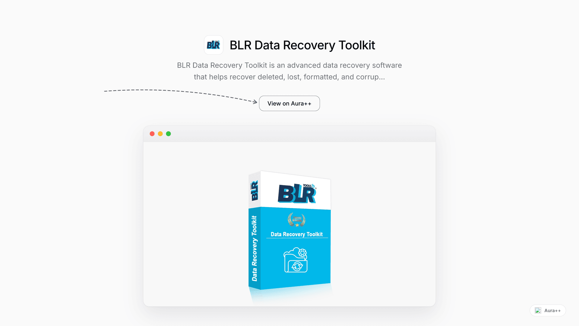 BLR Data Recovery Toolkit launch story featured image on Aura++