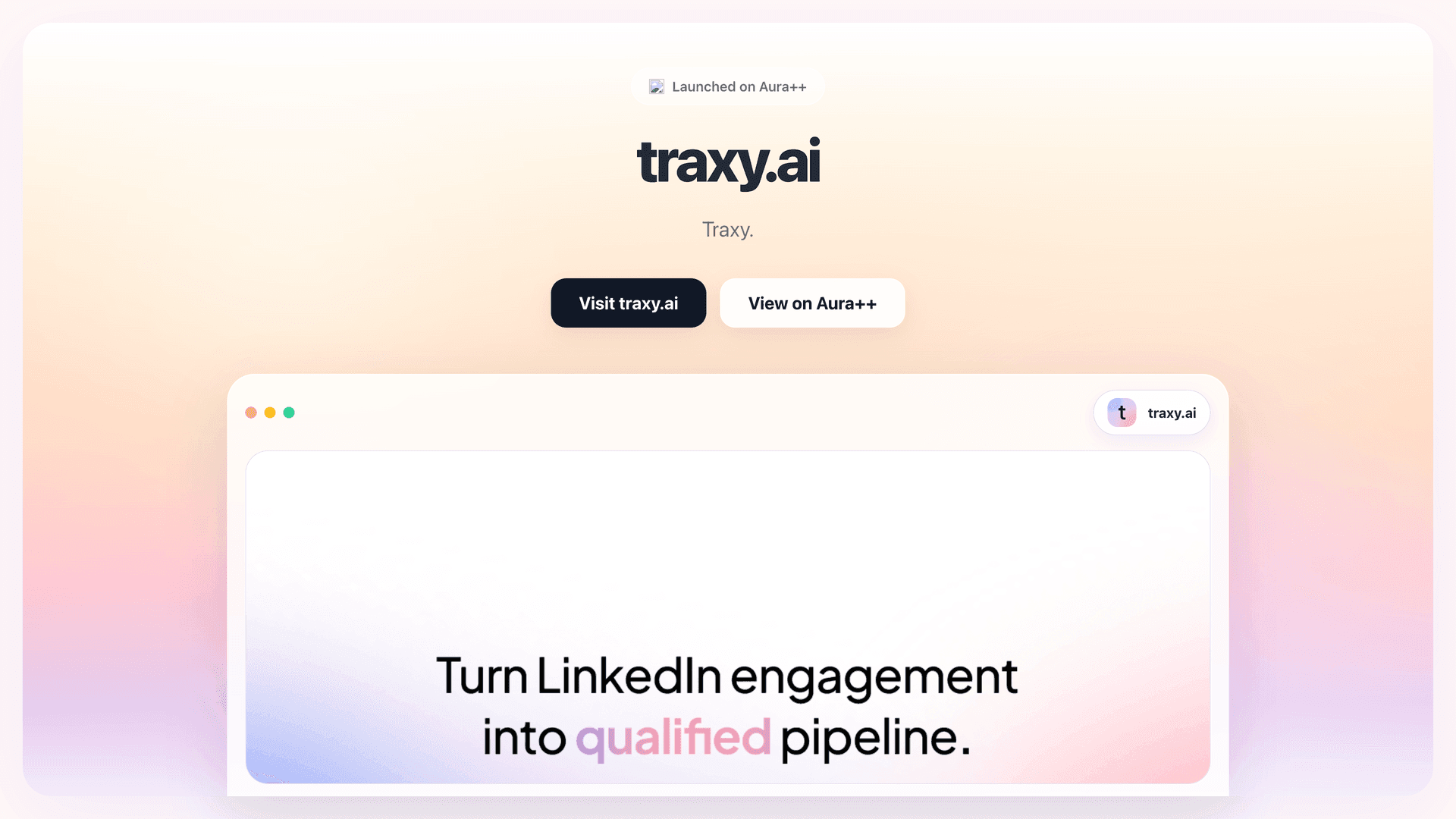 traxy.ai launch story featured image on Aura++
