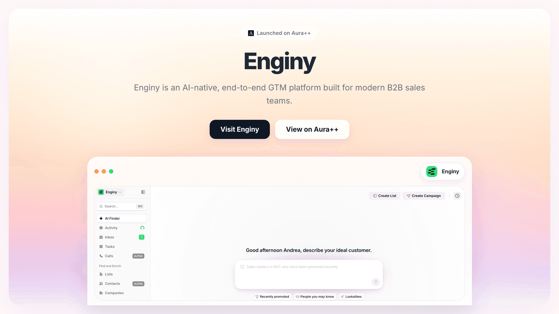 Enginy launch story featured image on Aura++