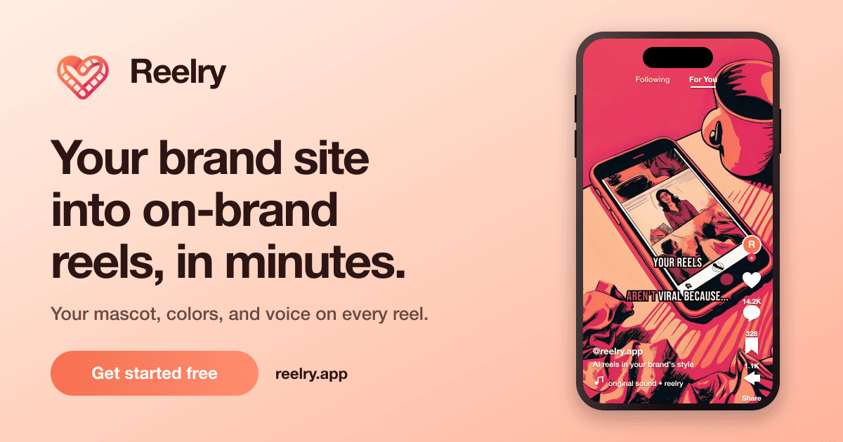 Reelry product preview for startup listing on Aura++