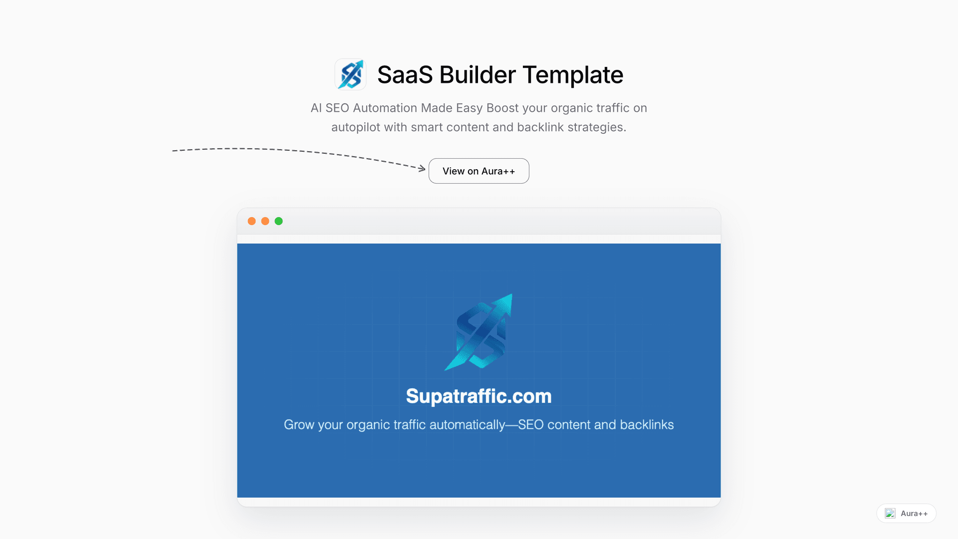 SaaS Builder Template launch story featured image on Aura++