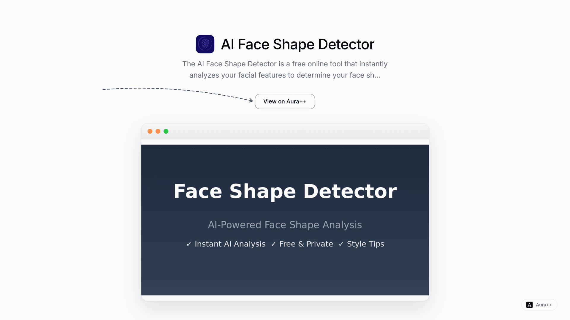 AI Face Shape Detector launch story featured image on Aura++
