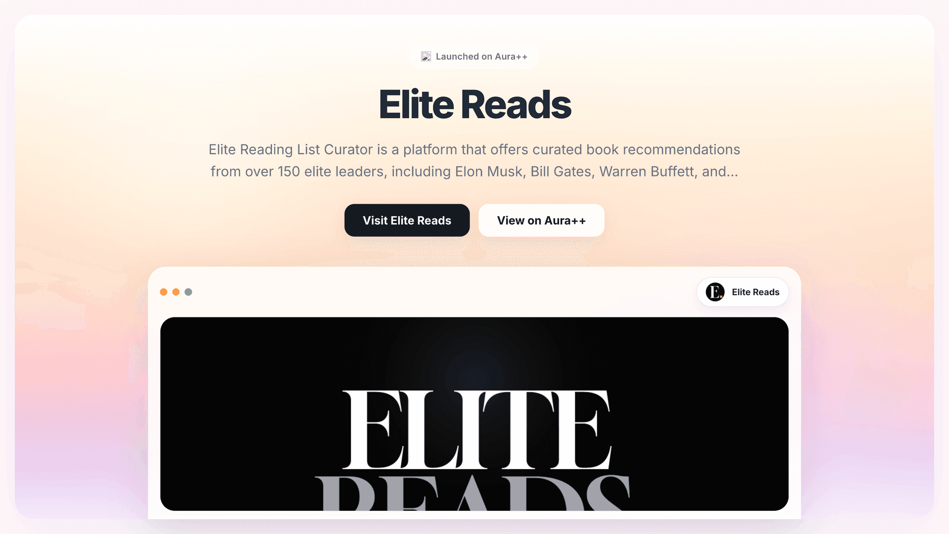 Elite Reads launch story featured image on Aura++