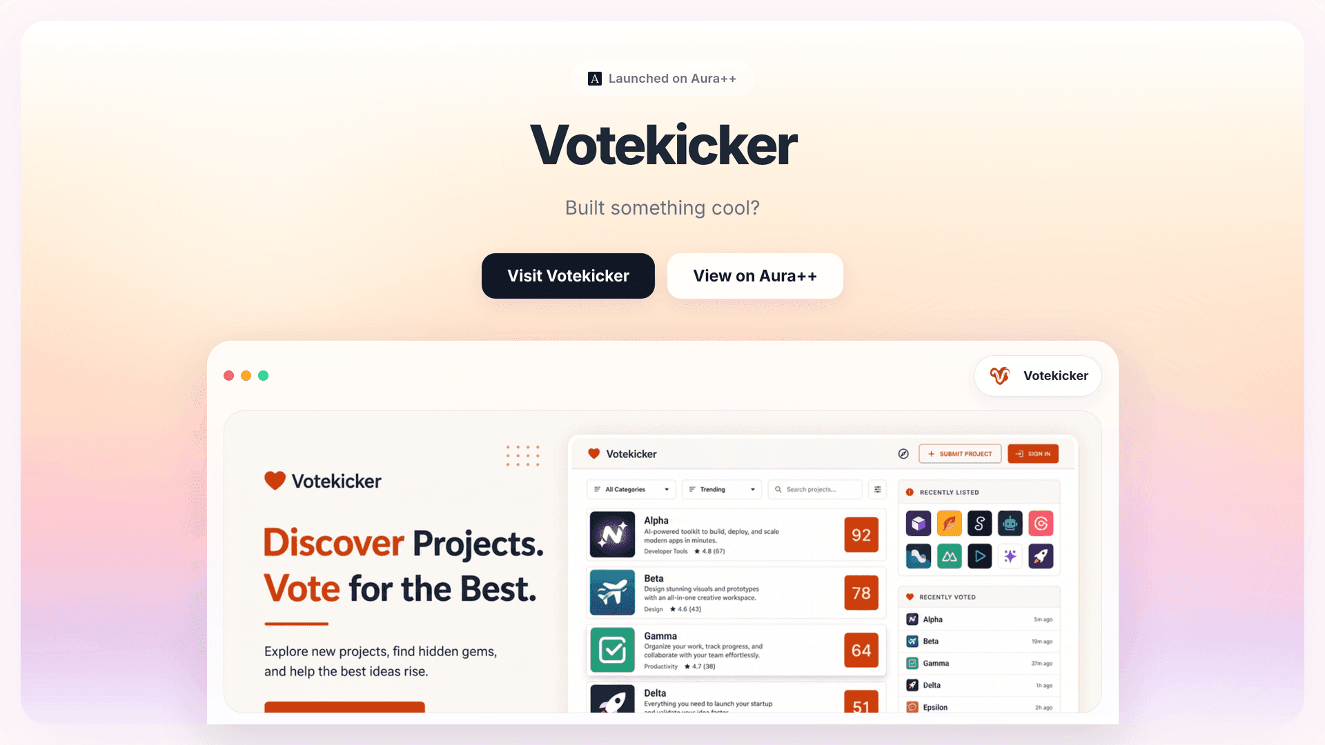 Votekicker launch story featured image on Aura++