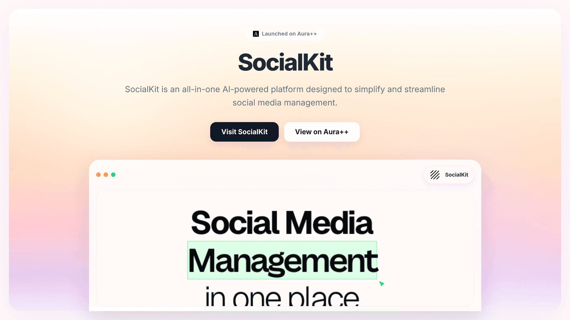 SocialKit launch story featured image on Aura++