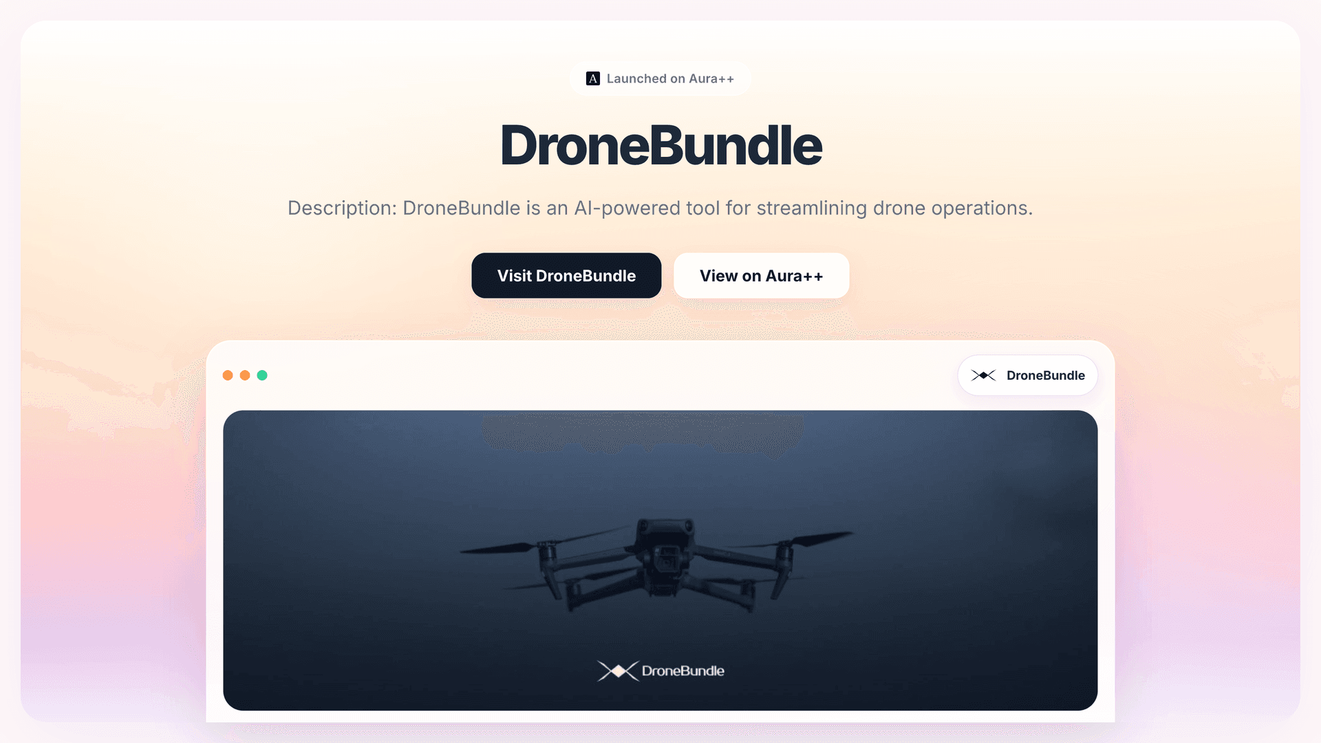 DroneBundle	 launch story featured image on Aura++